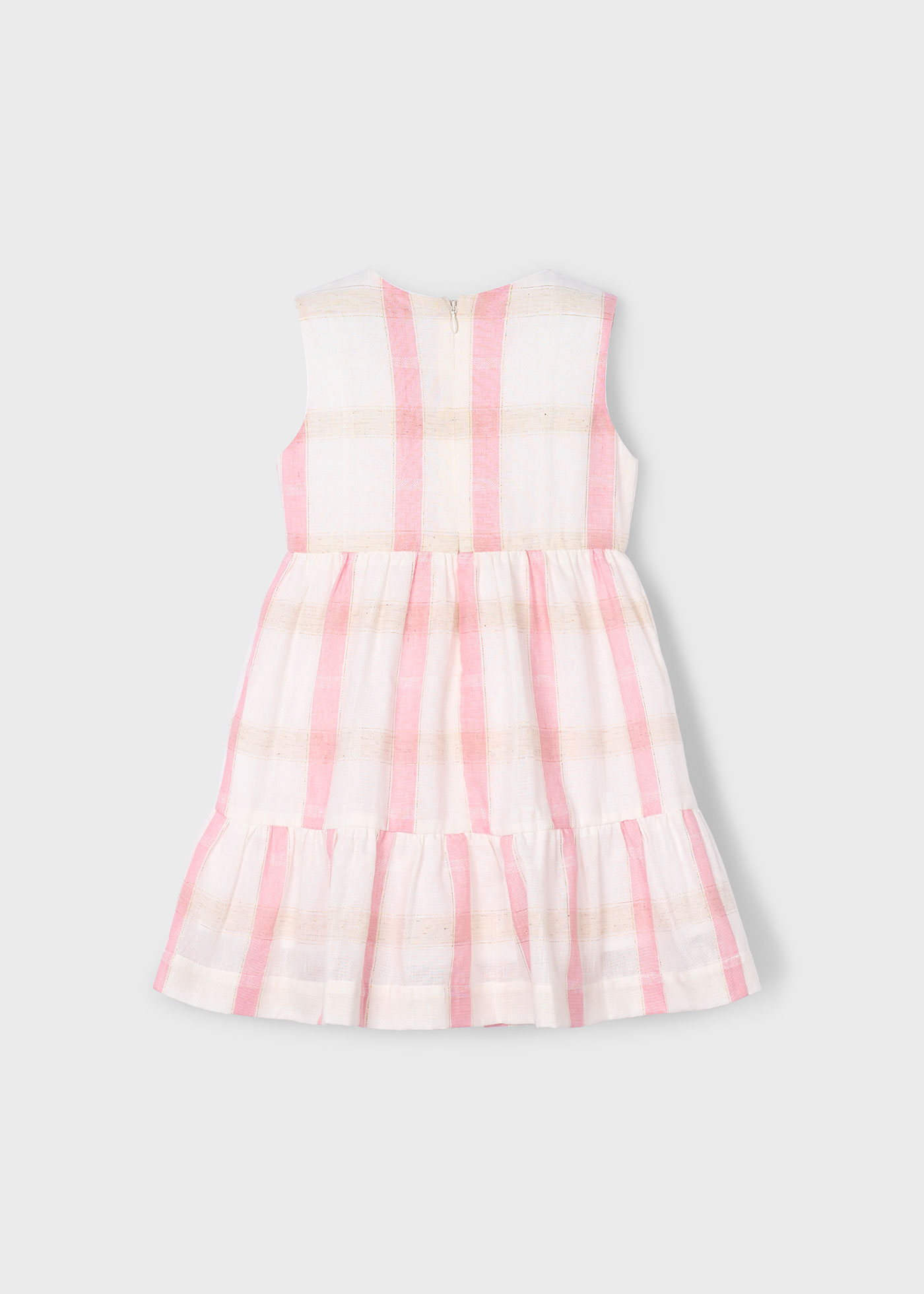 Girl linen check dress