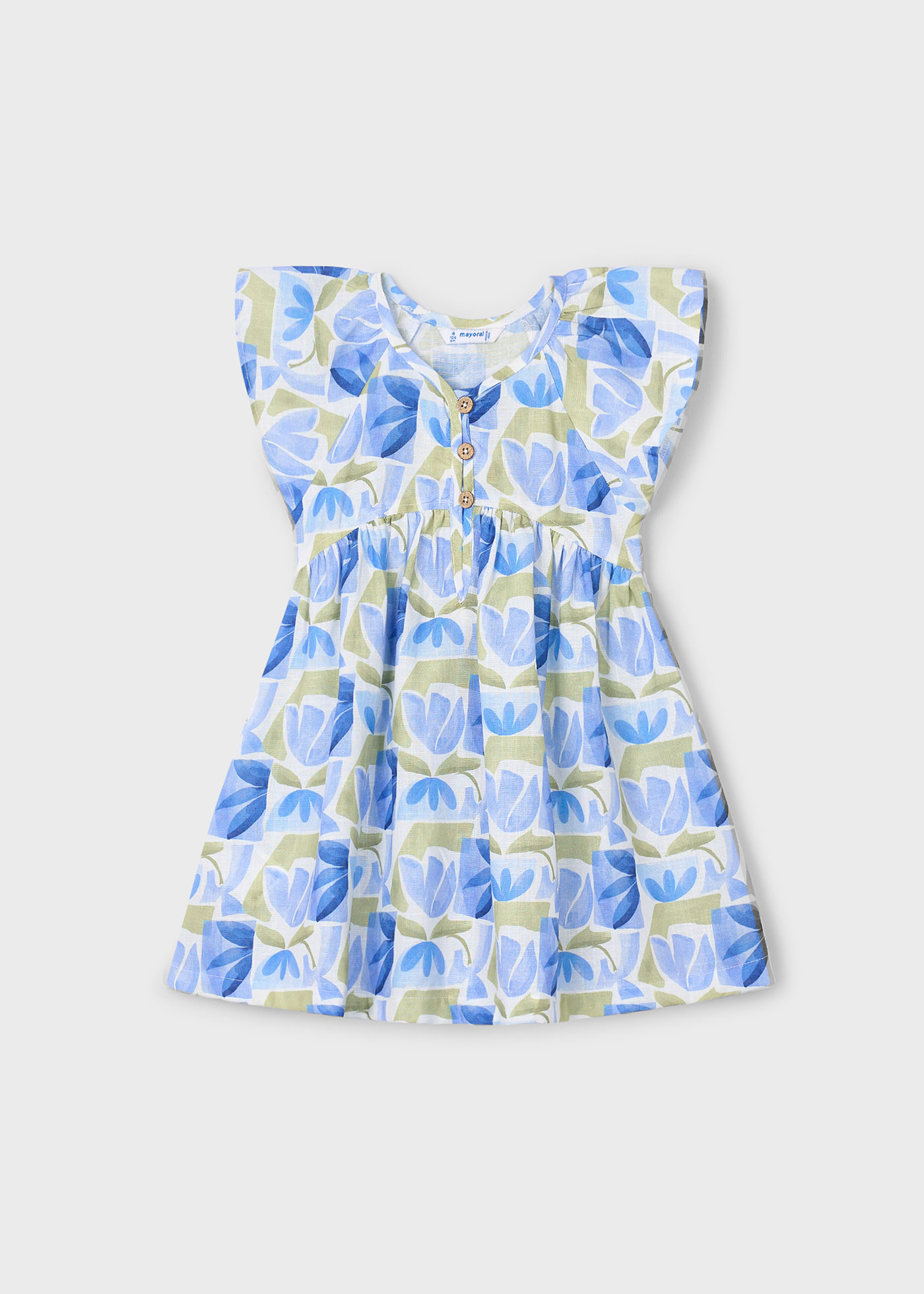 Vestito stampato fiori geometrici bambina