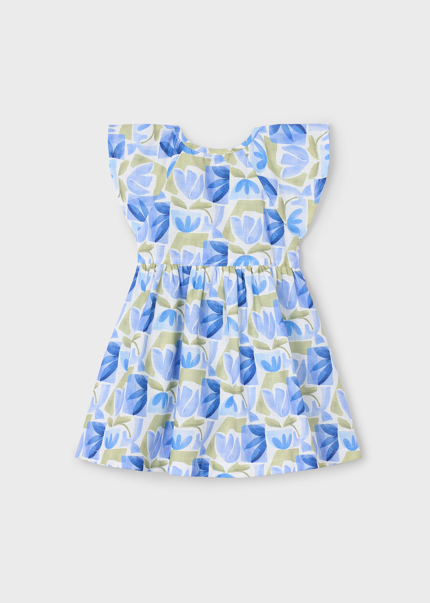 Vestito stampato fiori geometrici bambina