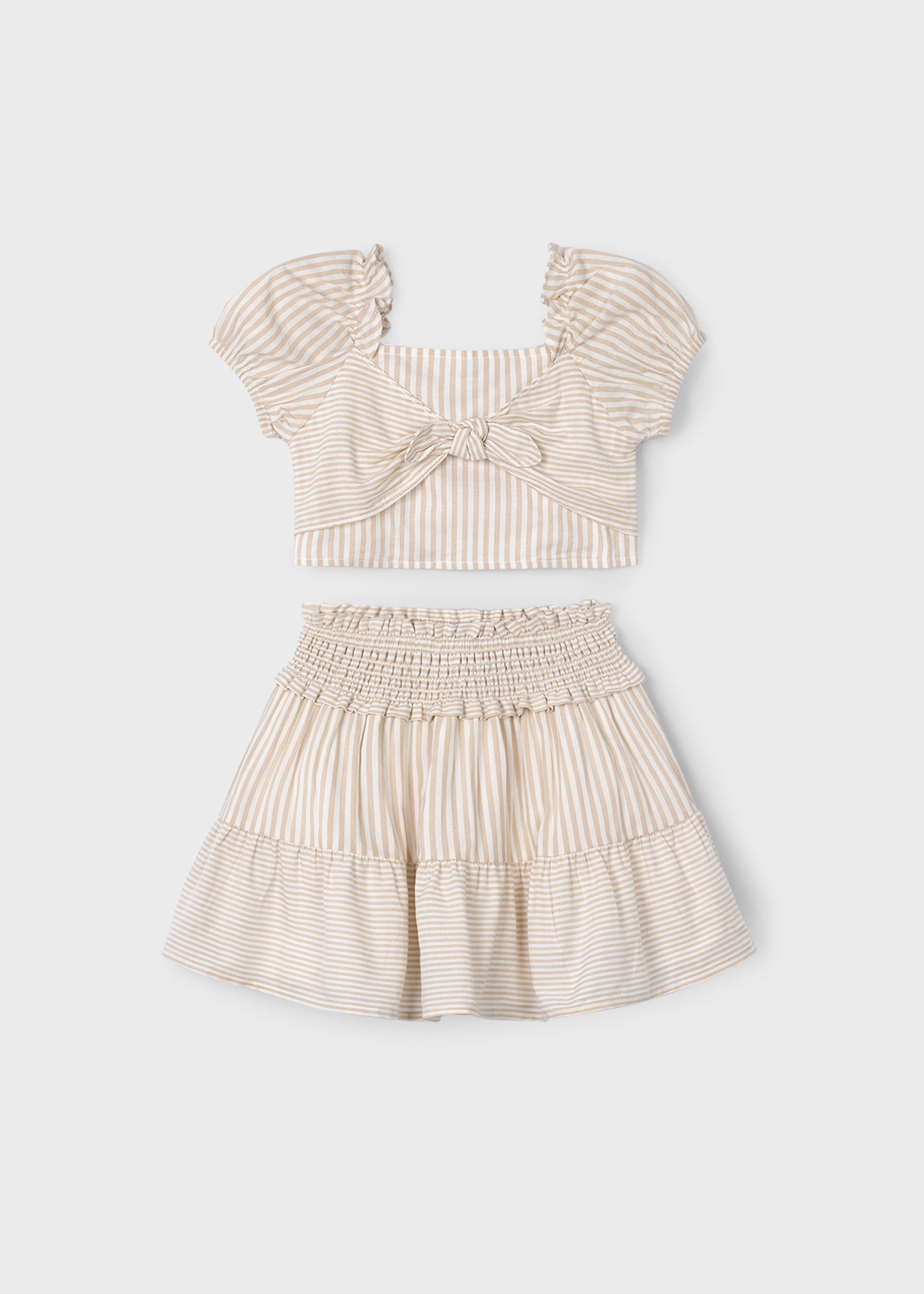 Conjunto saia e top riscas menina