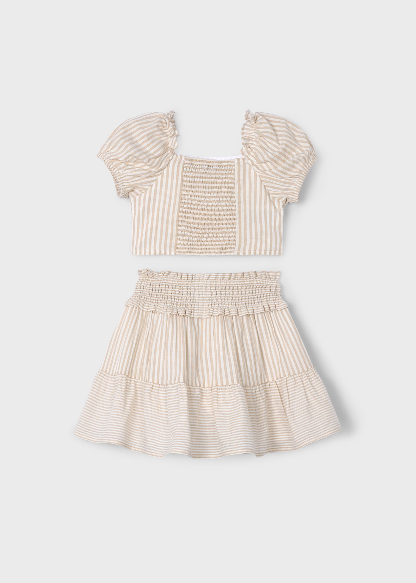 Conjunto saia e top riscas menina
