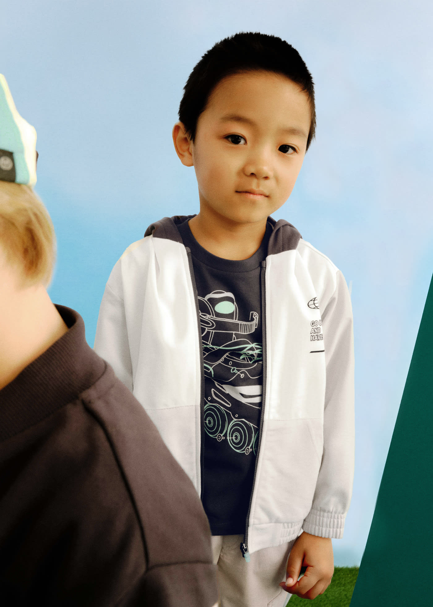 Sweatjacke Blockfarben Jungen