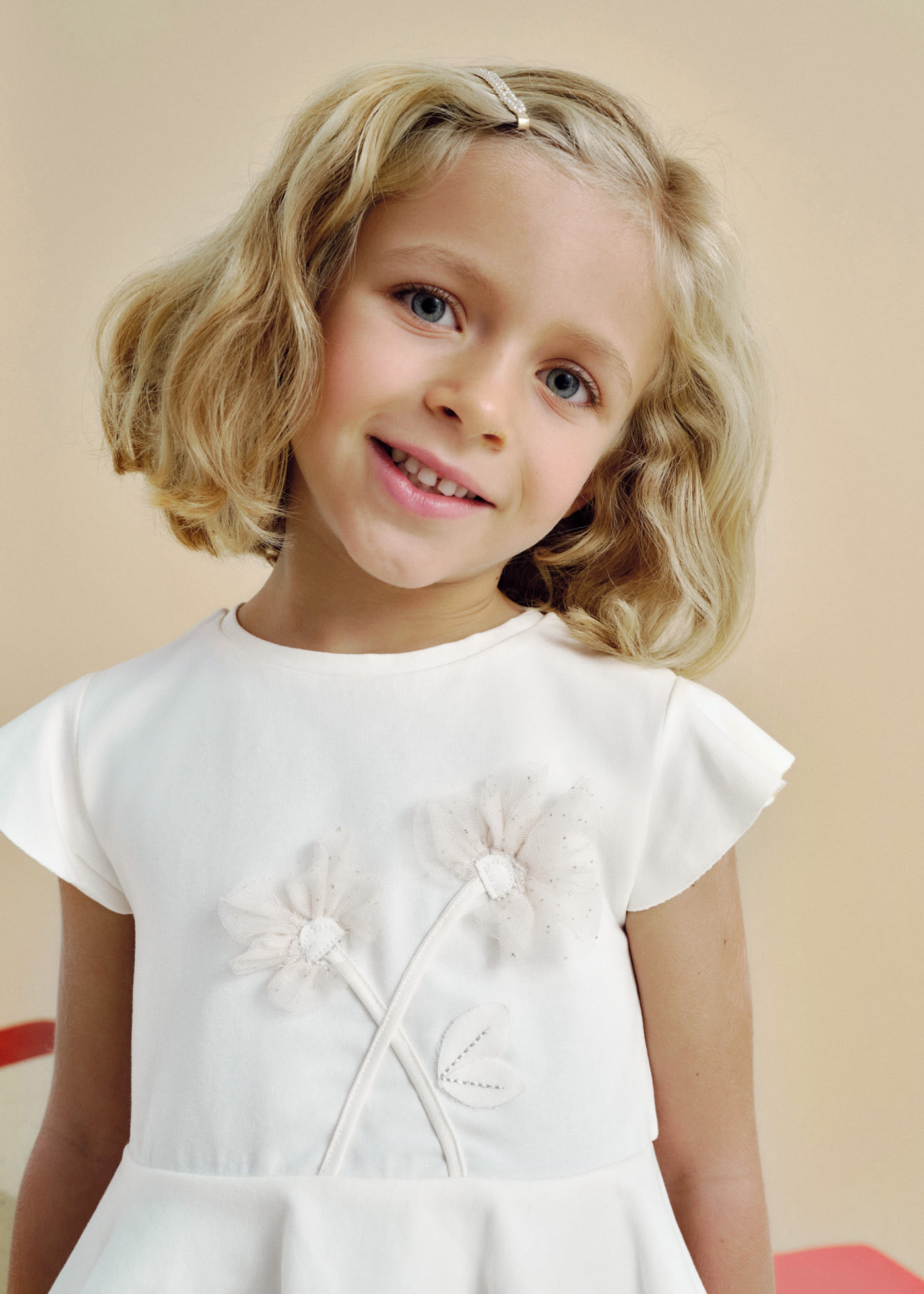 Set colanti si tricou flori fetita