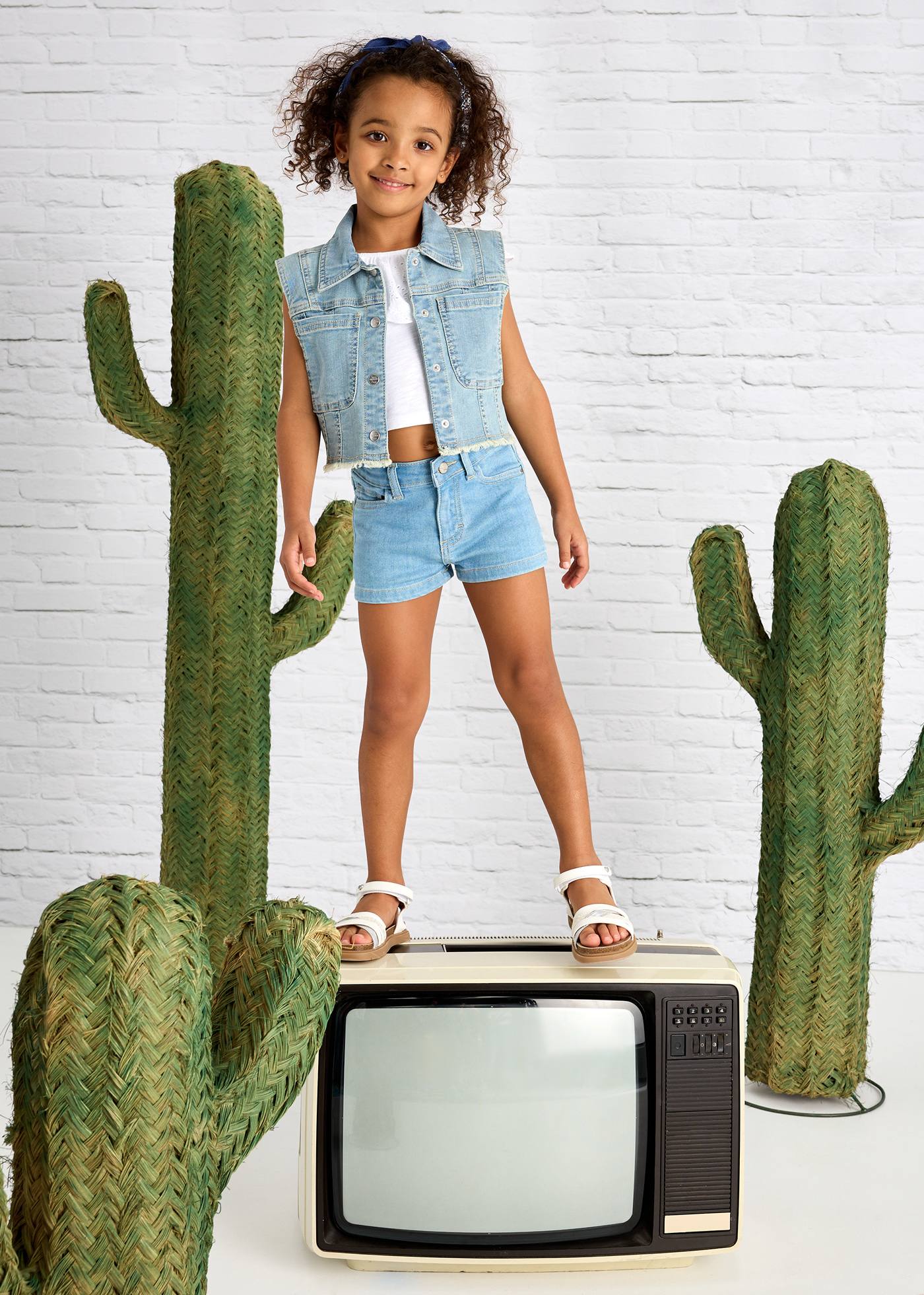 Pantalón corto vaquero básico niña