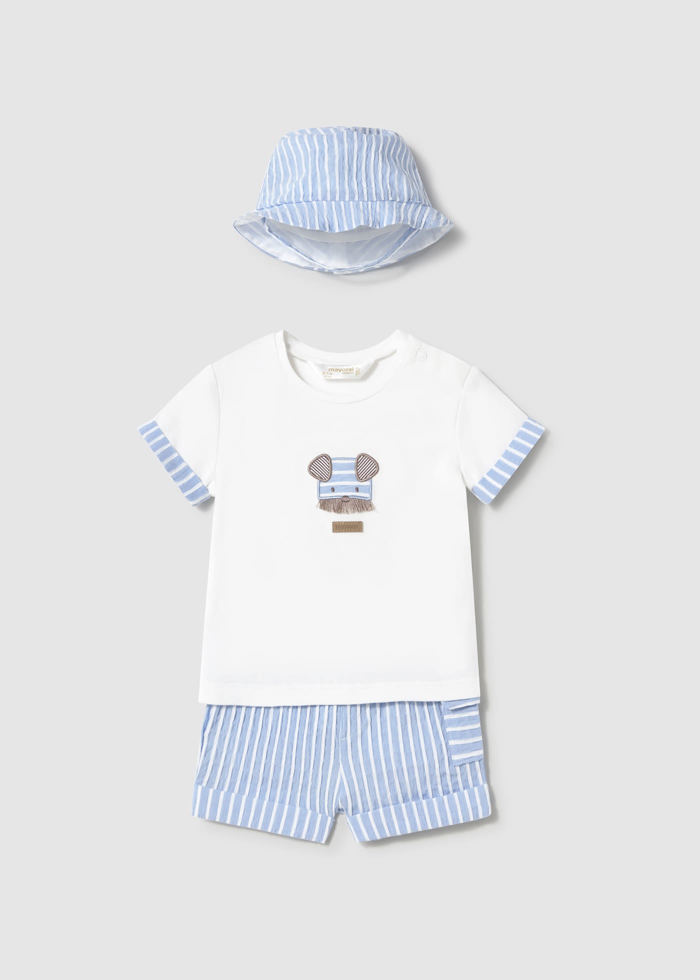Conjunto 3 peças com gorro recém nascido