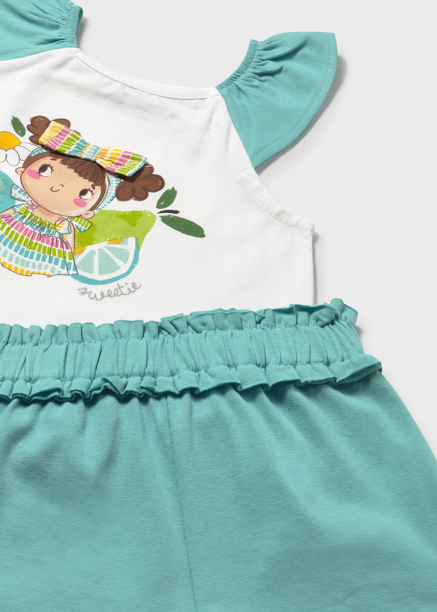 Conjunto calção e camisola alças serigrafia bebé