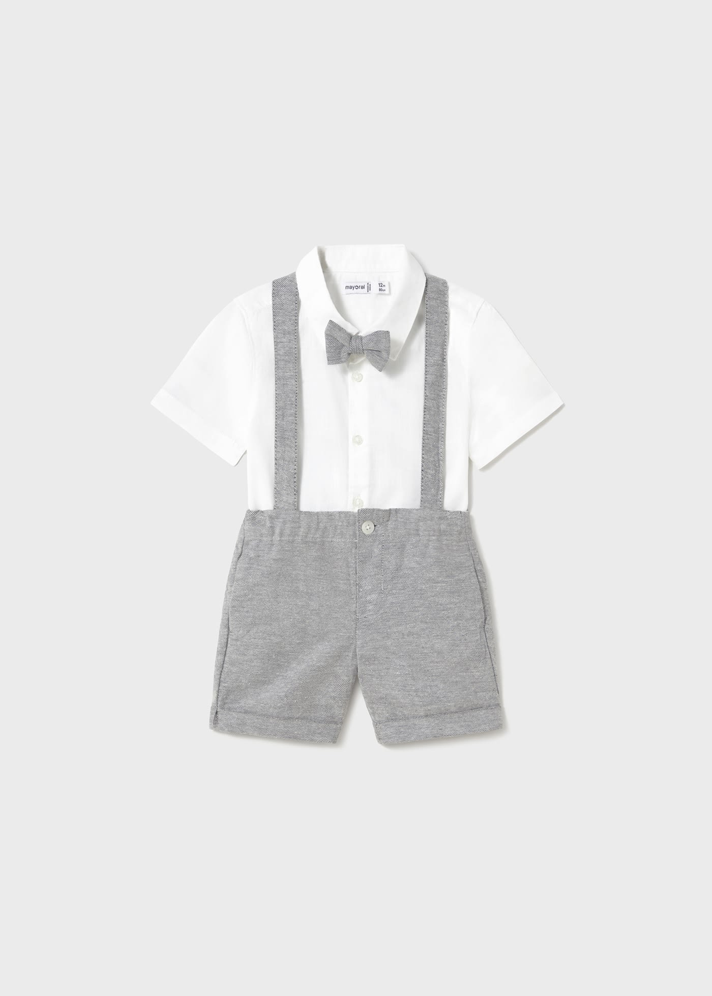 Conjunto bermuda y camisa con corbatín bebé