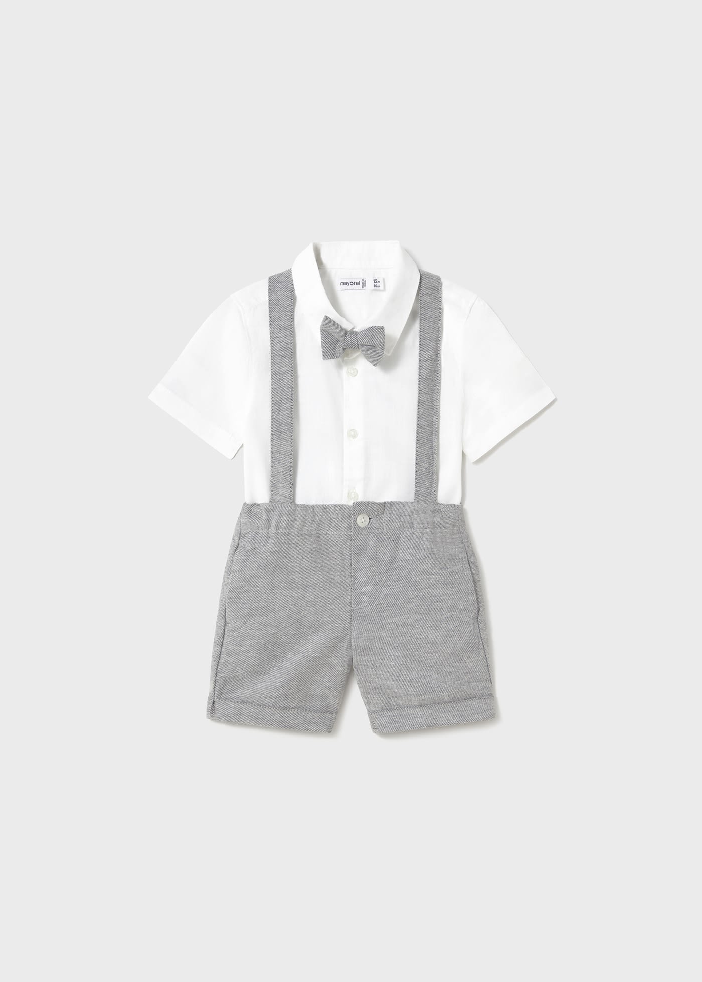 Ensemble bermuda et chemise avec nœud papillon bébé