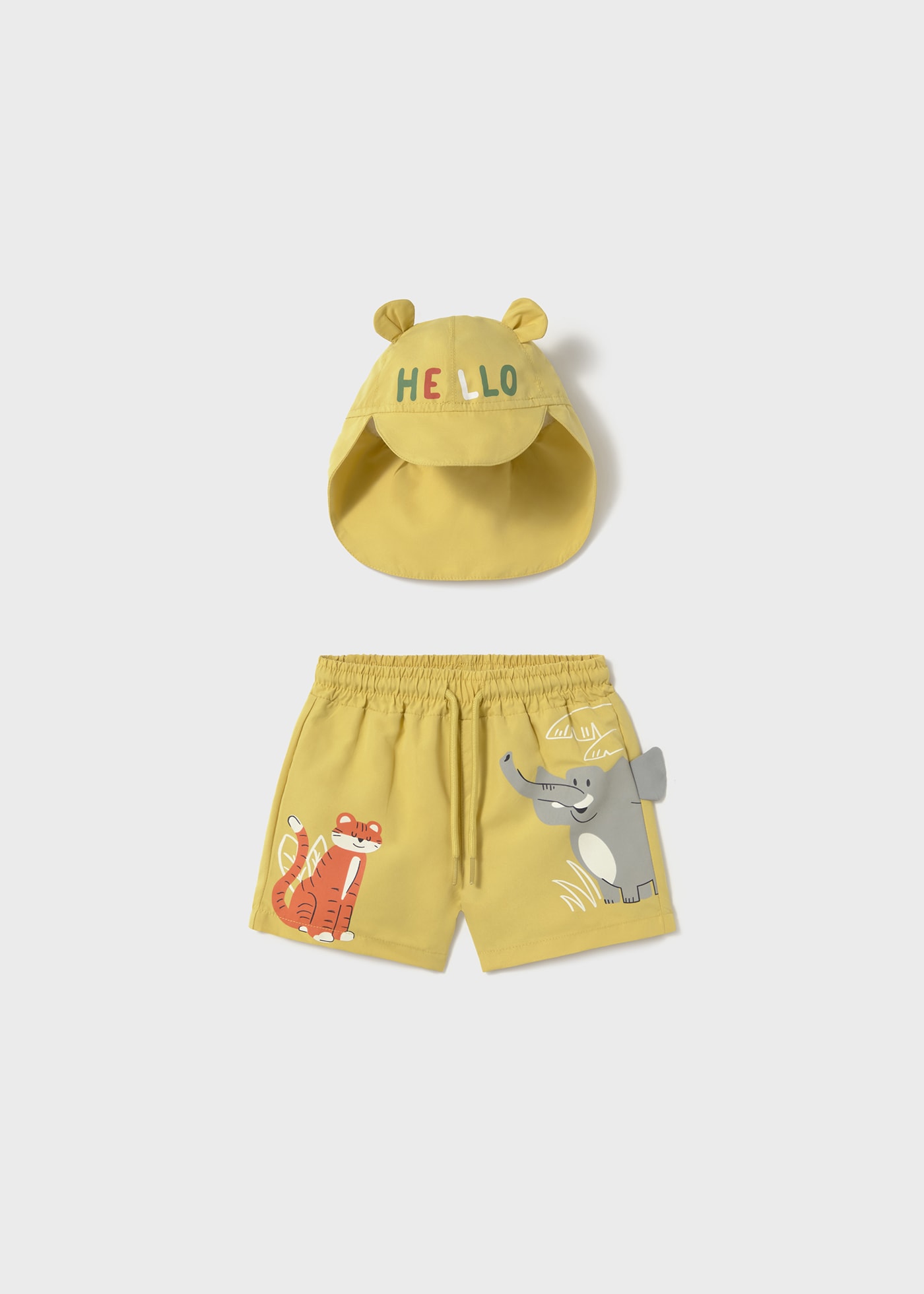 Baby Swim Trunks and Interactive Hat Set with Sun Protection