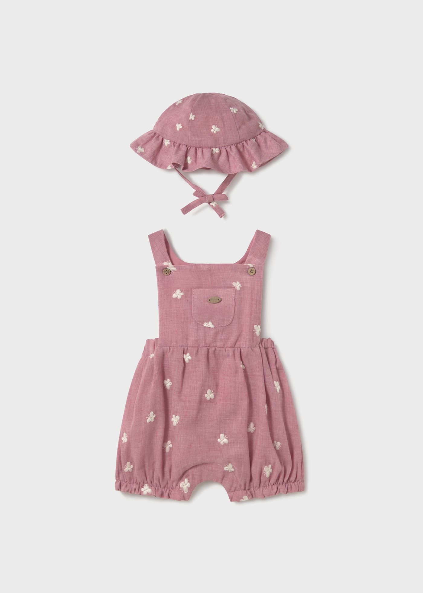 Newborn Print Dungaree with Hat