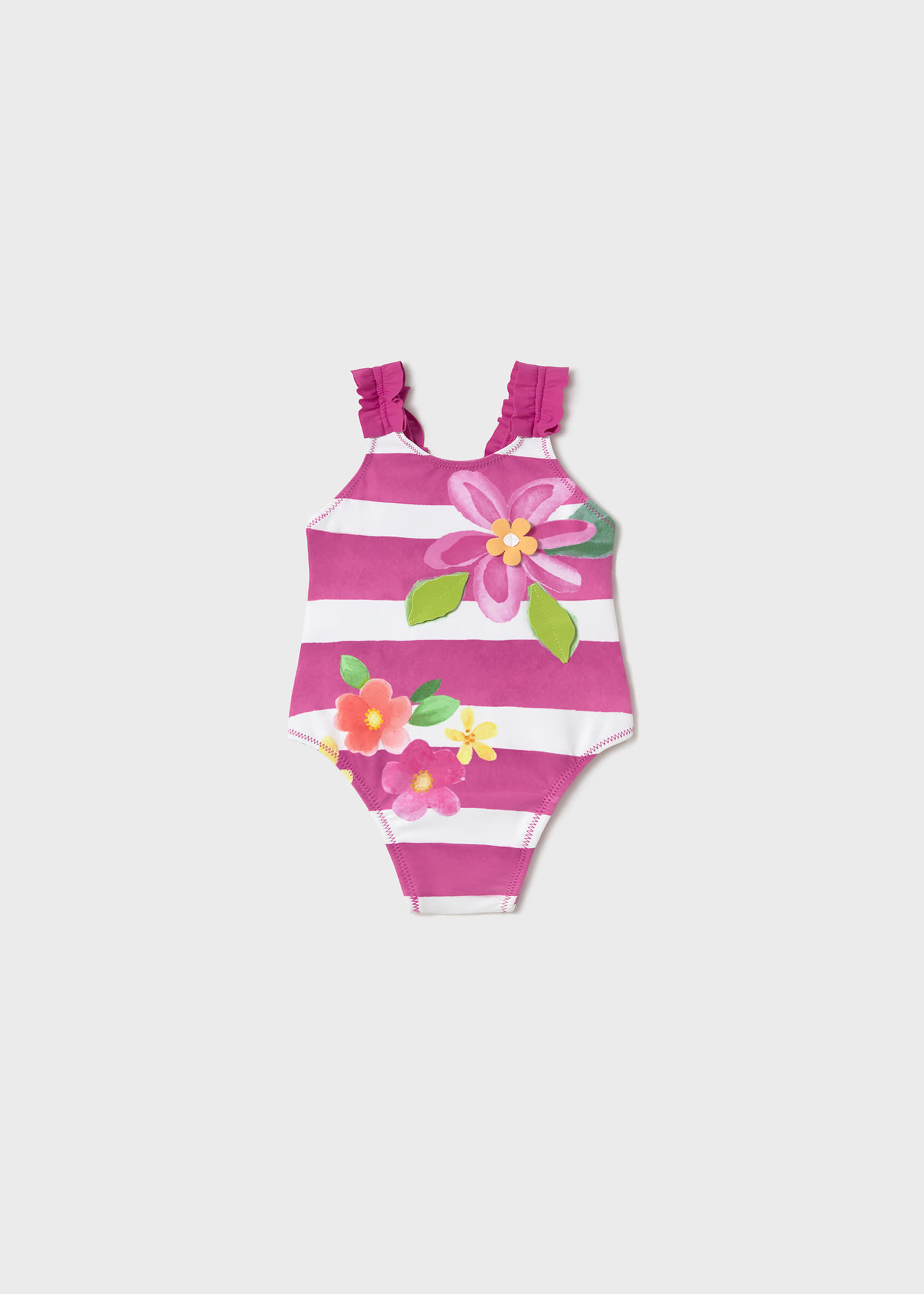 Bañador rayas y flores bebé