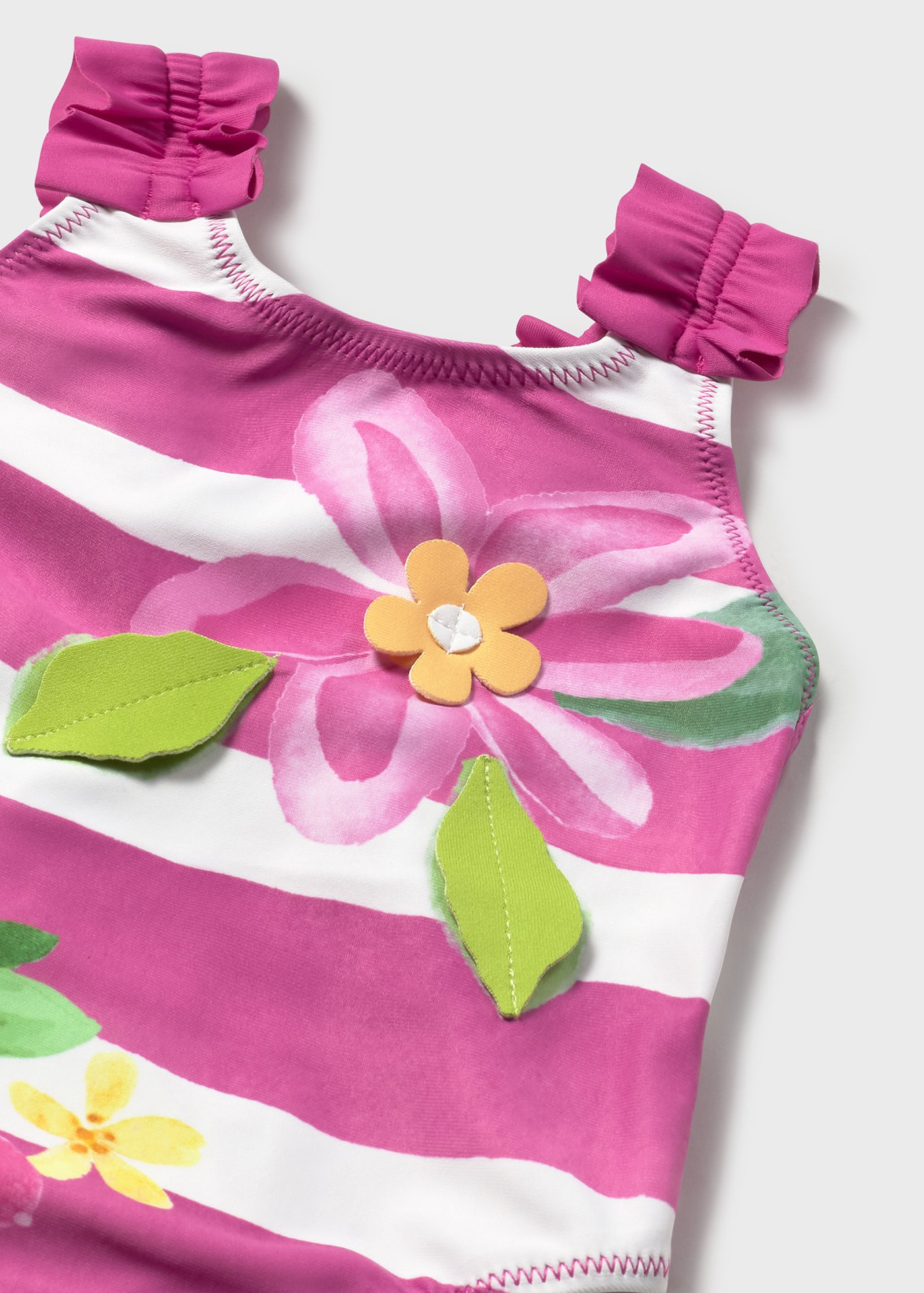Bañador rayas y flores bebé
