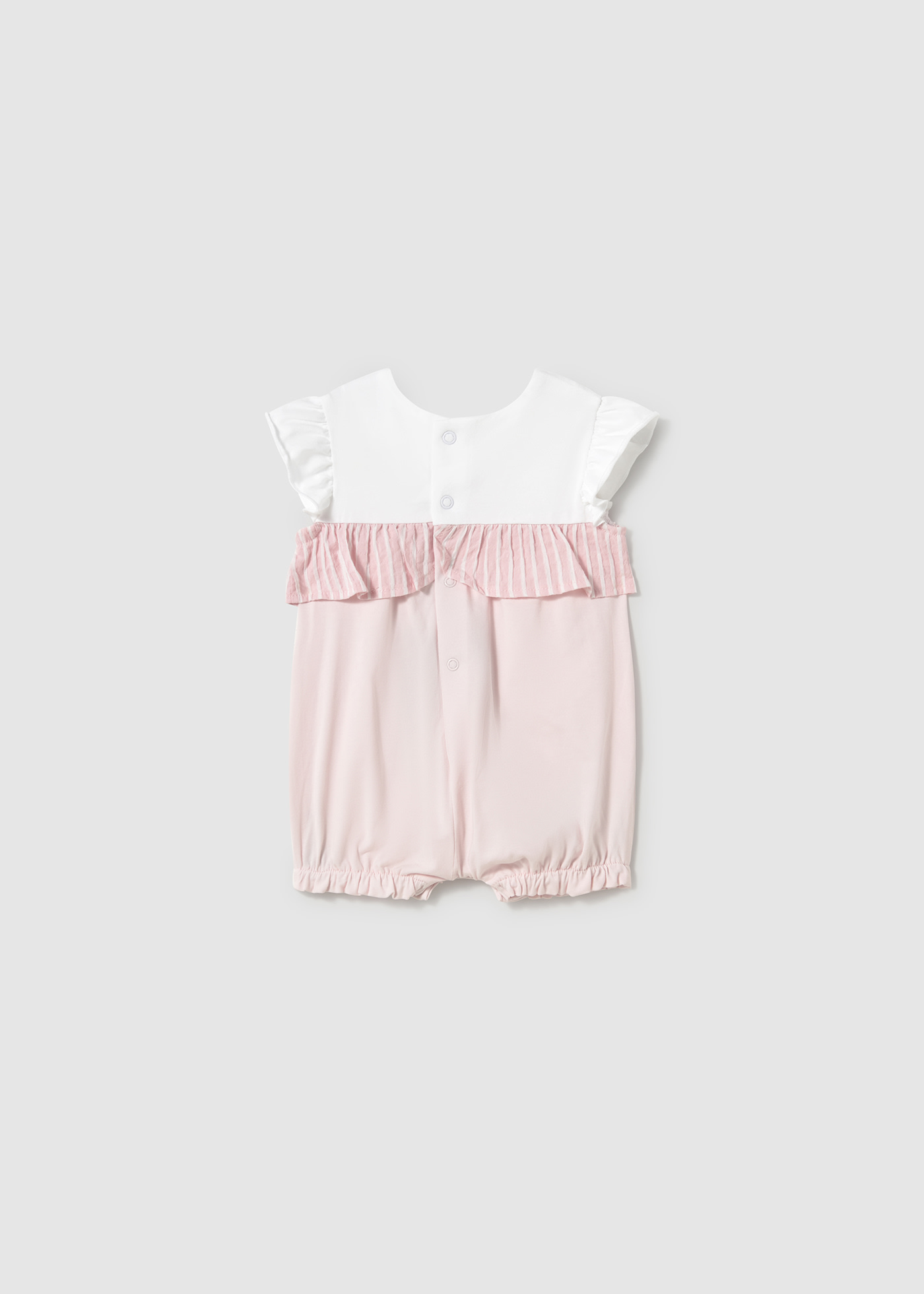 Newborn girl stripe detail romper