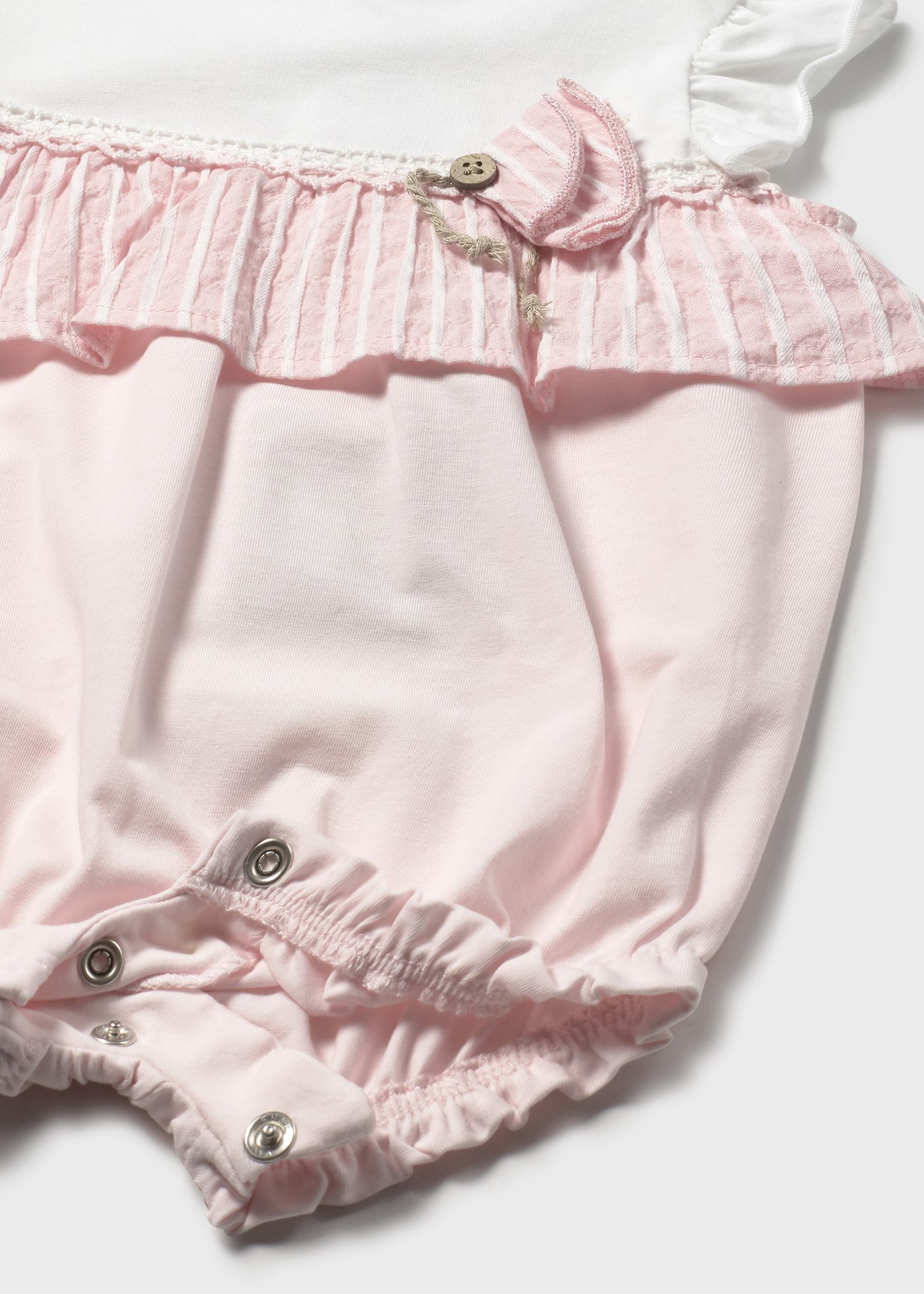 Newborn girl stripe detail romper