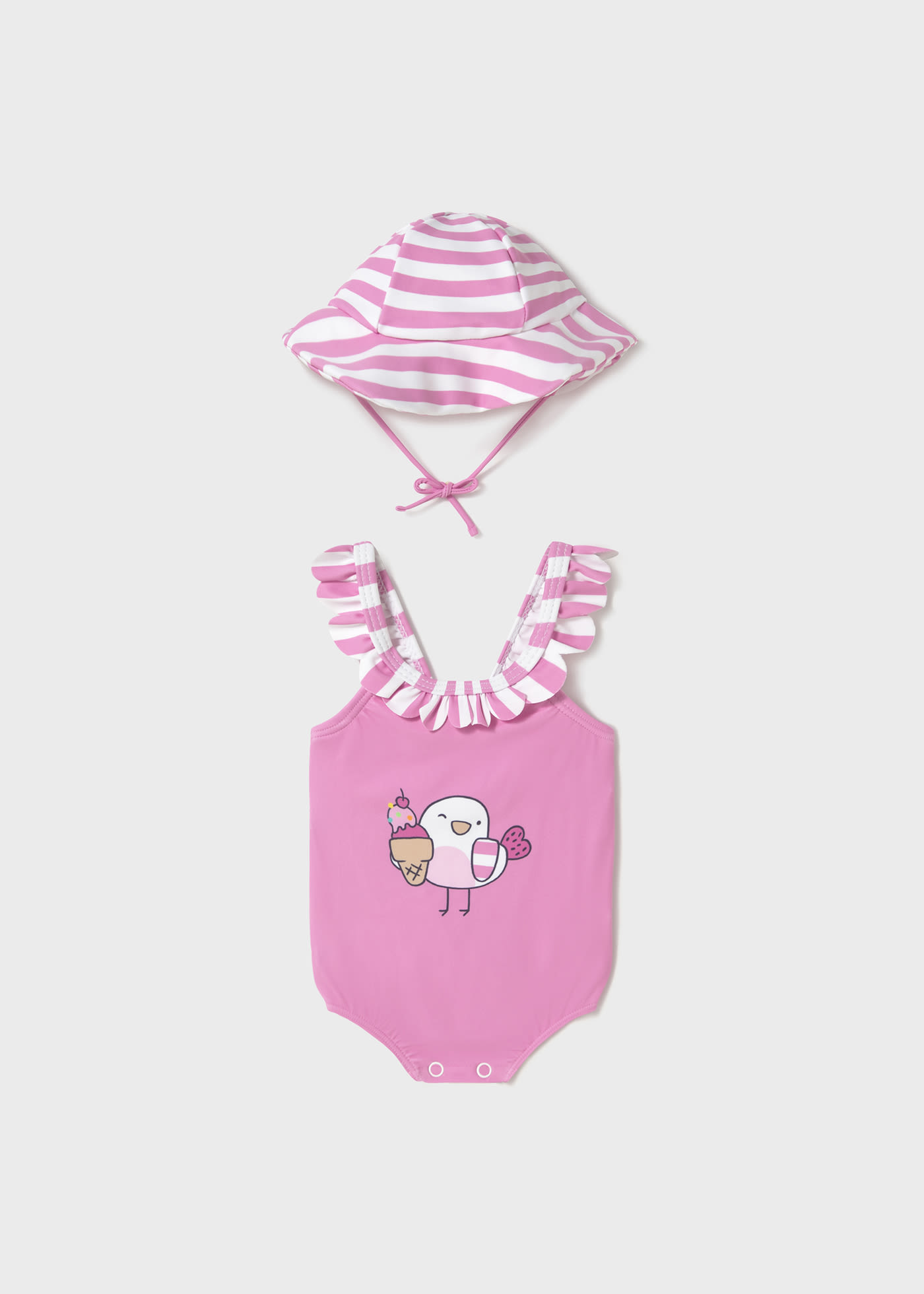 Costume cappello con protezione solare neonata