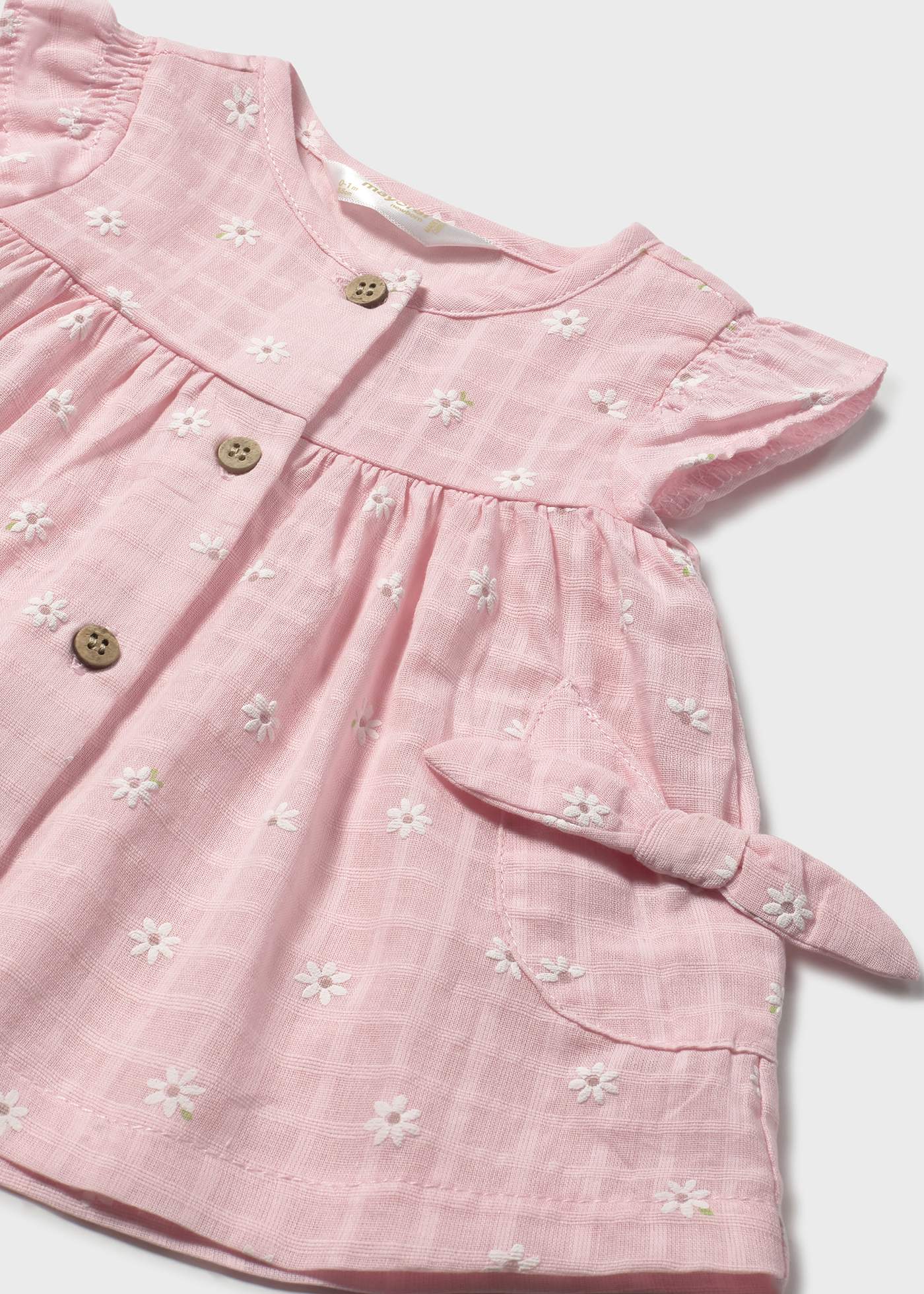 Vestido com tapa fralda botões recém nascida