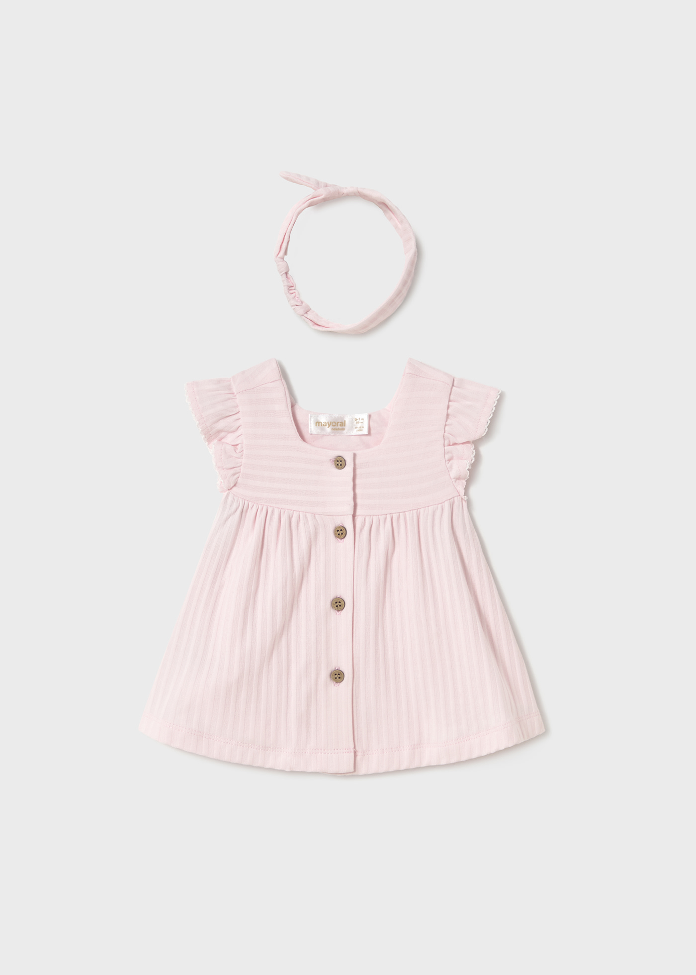 Newborn girl button down dress with headband