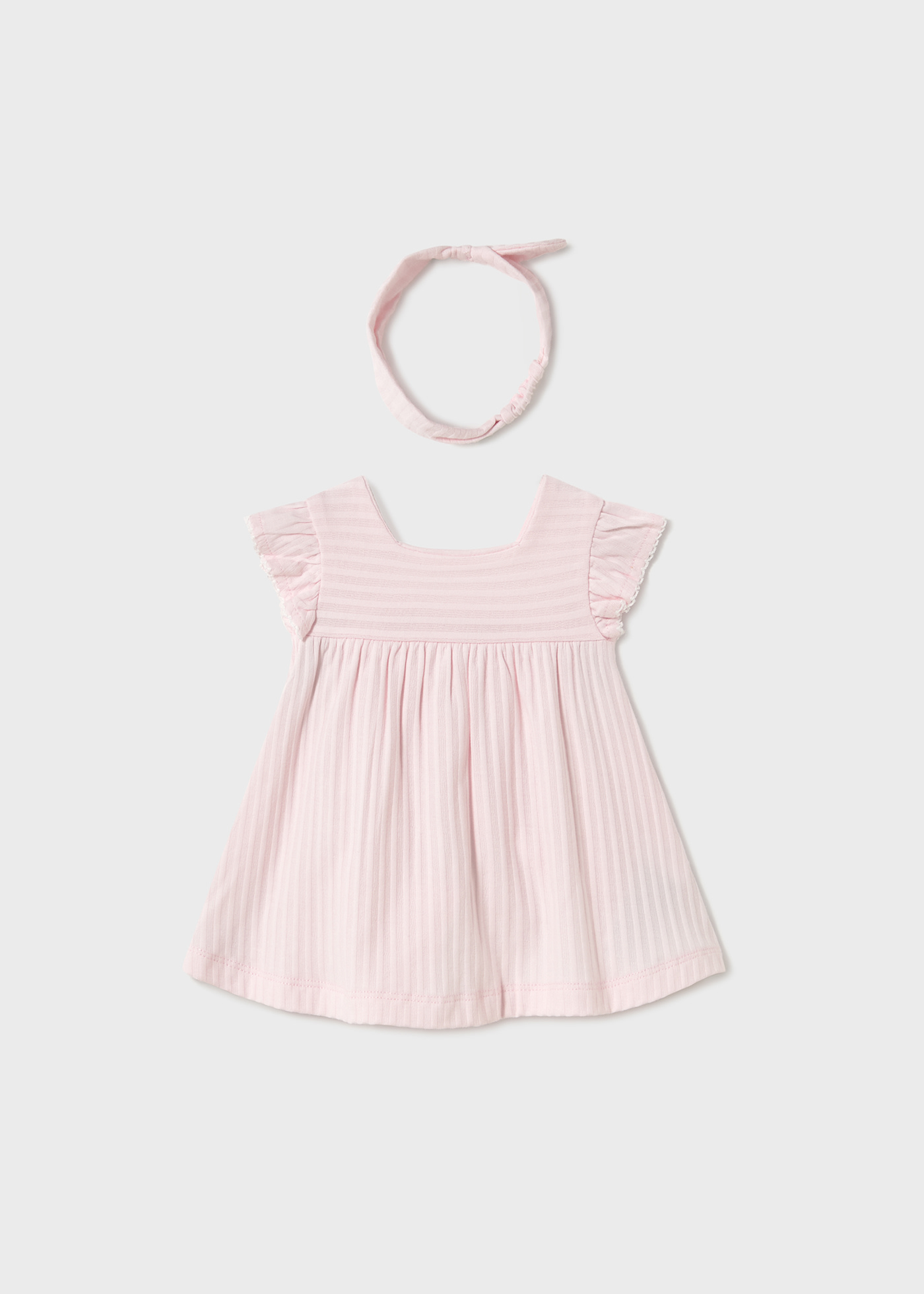 Newborn girl button down dress with headband