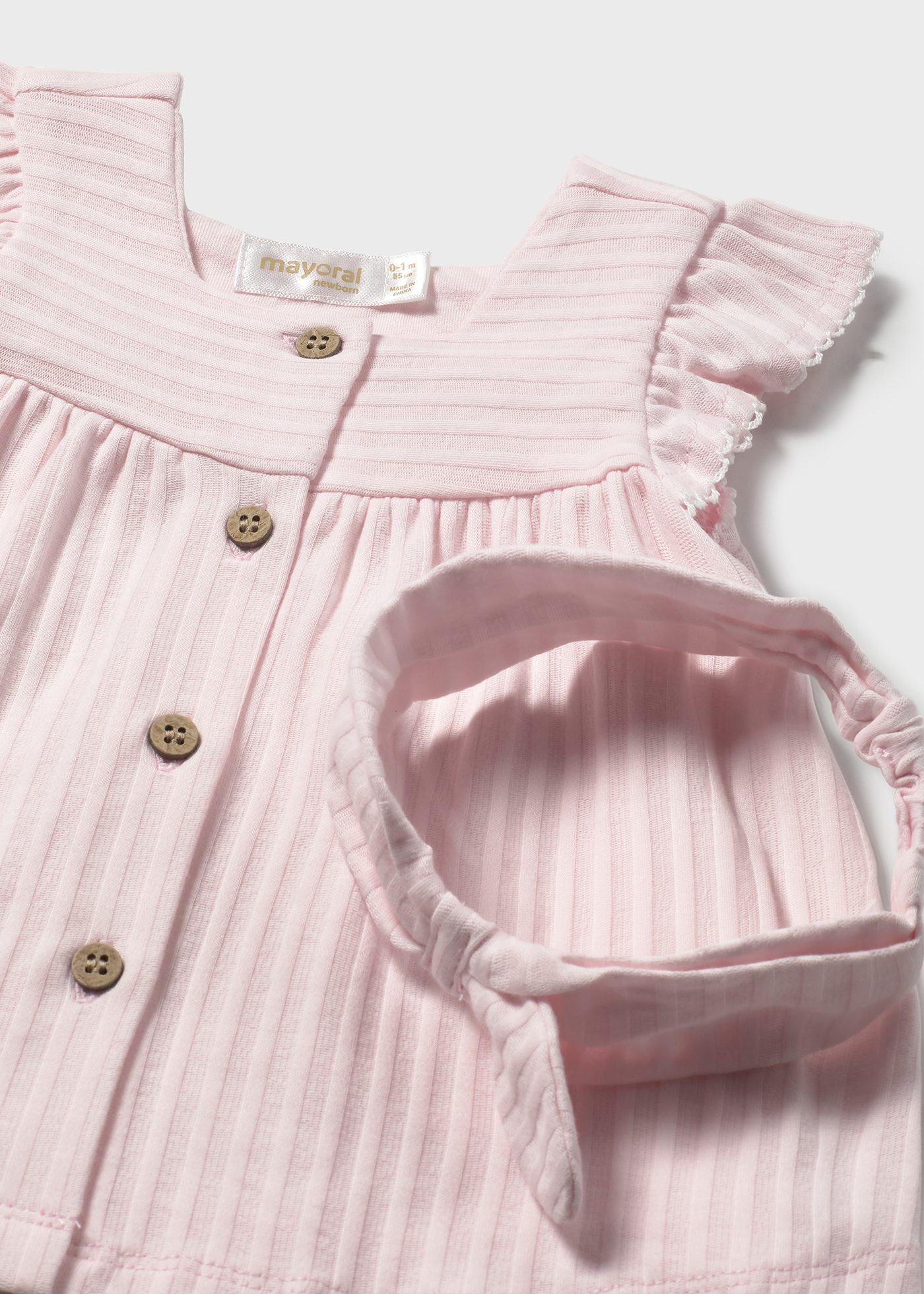 Newborn girl button down dress with headband