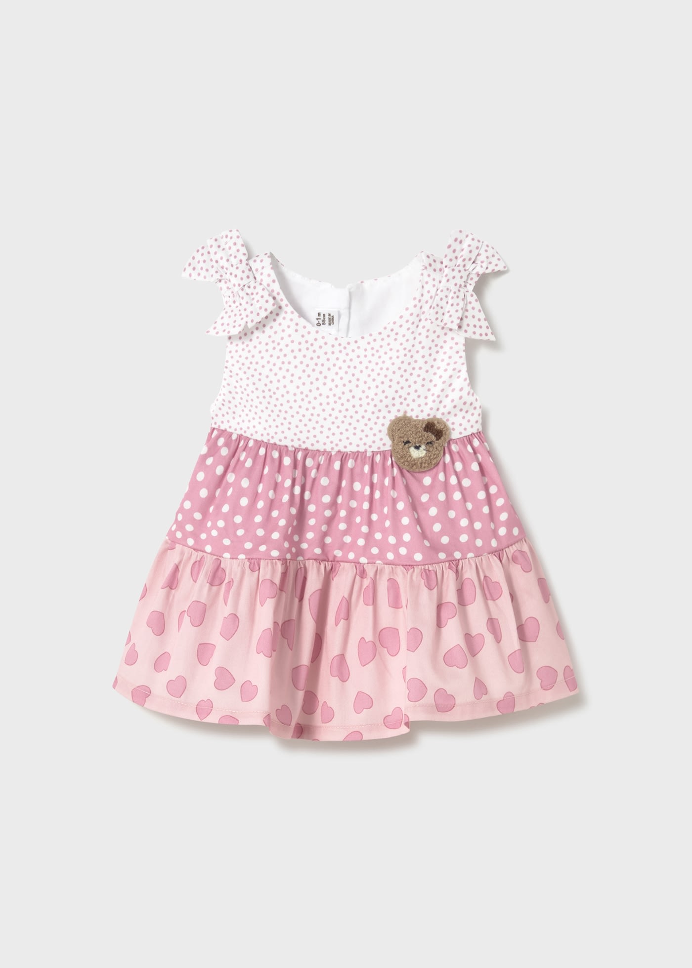 Vestido combinado folhos recém nascida
