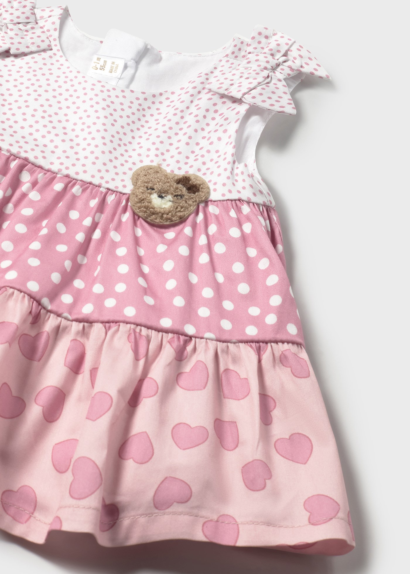 Vestido combinado folhos recém nascida