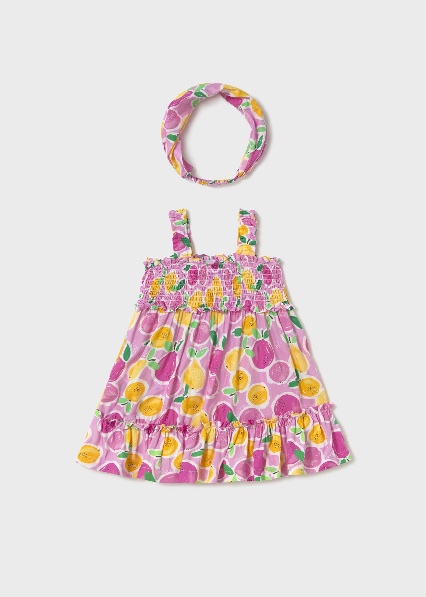 Rochie cu bentita imprimata bebe