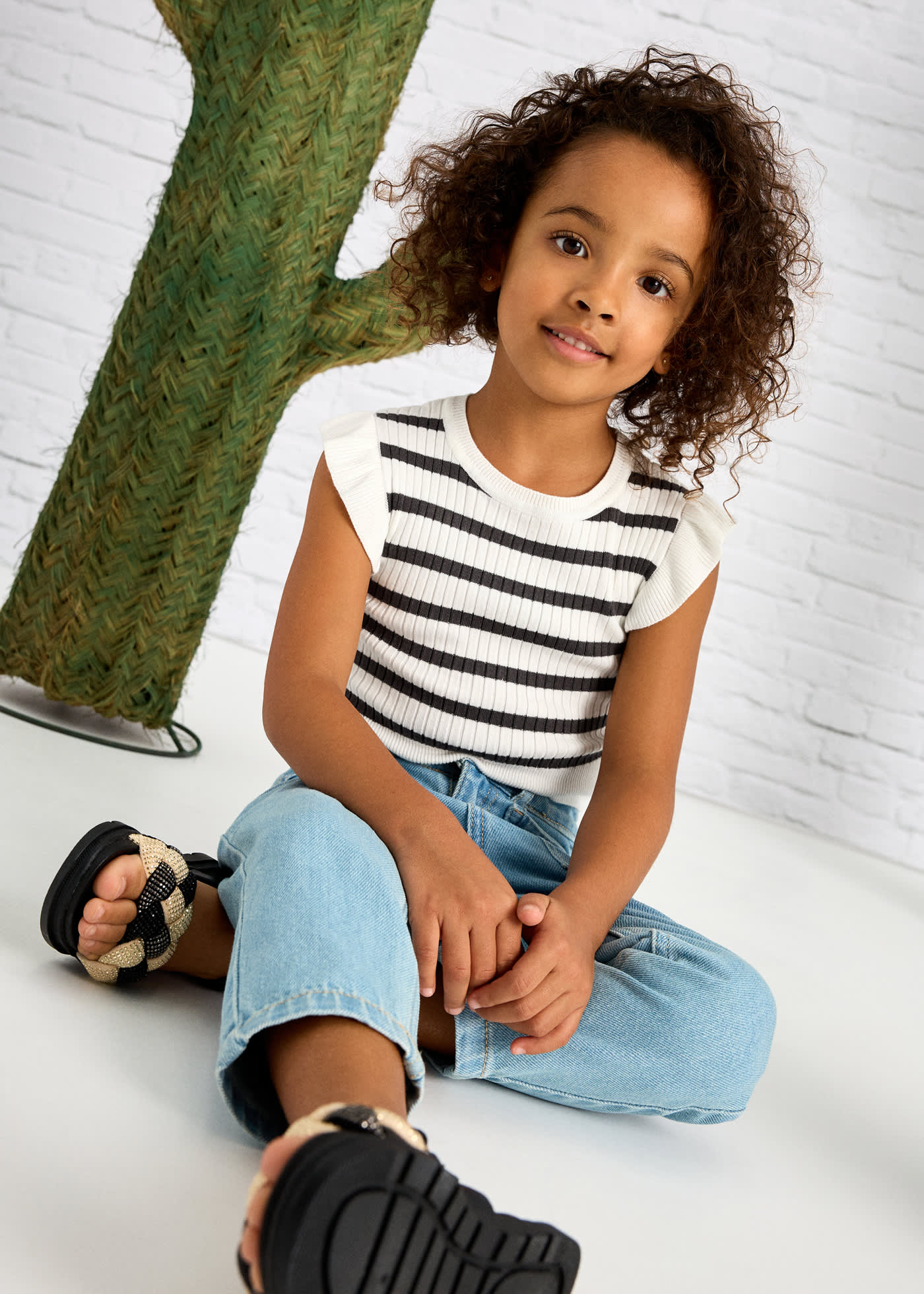 Top tricot costine bambina