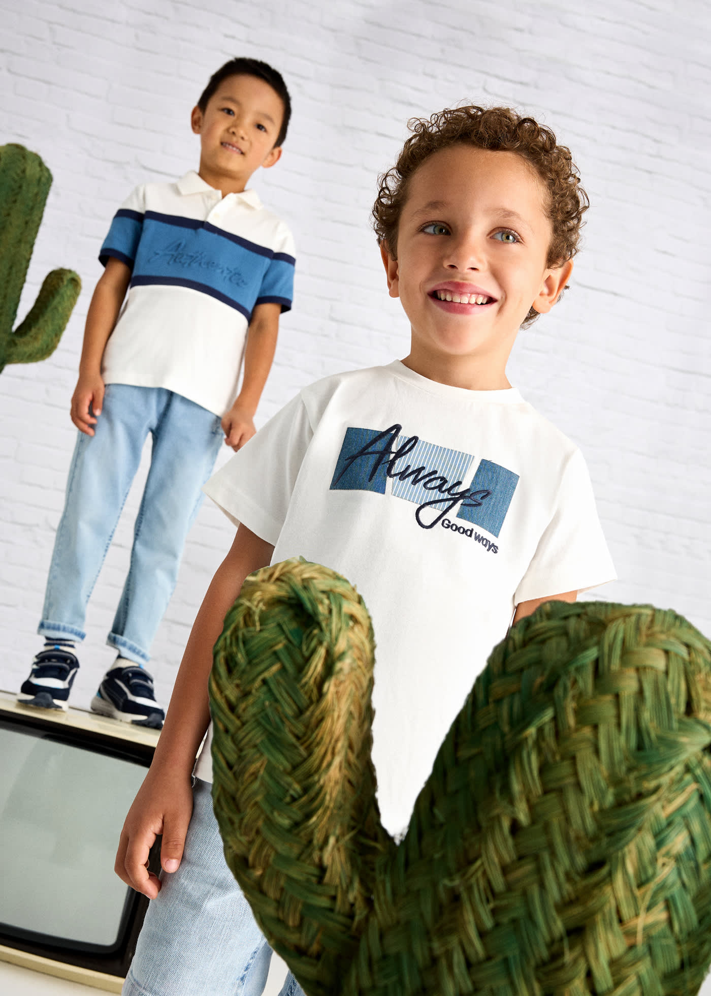 Boy T-Shirt with Text Appliqué