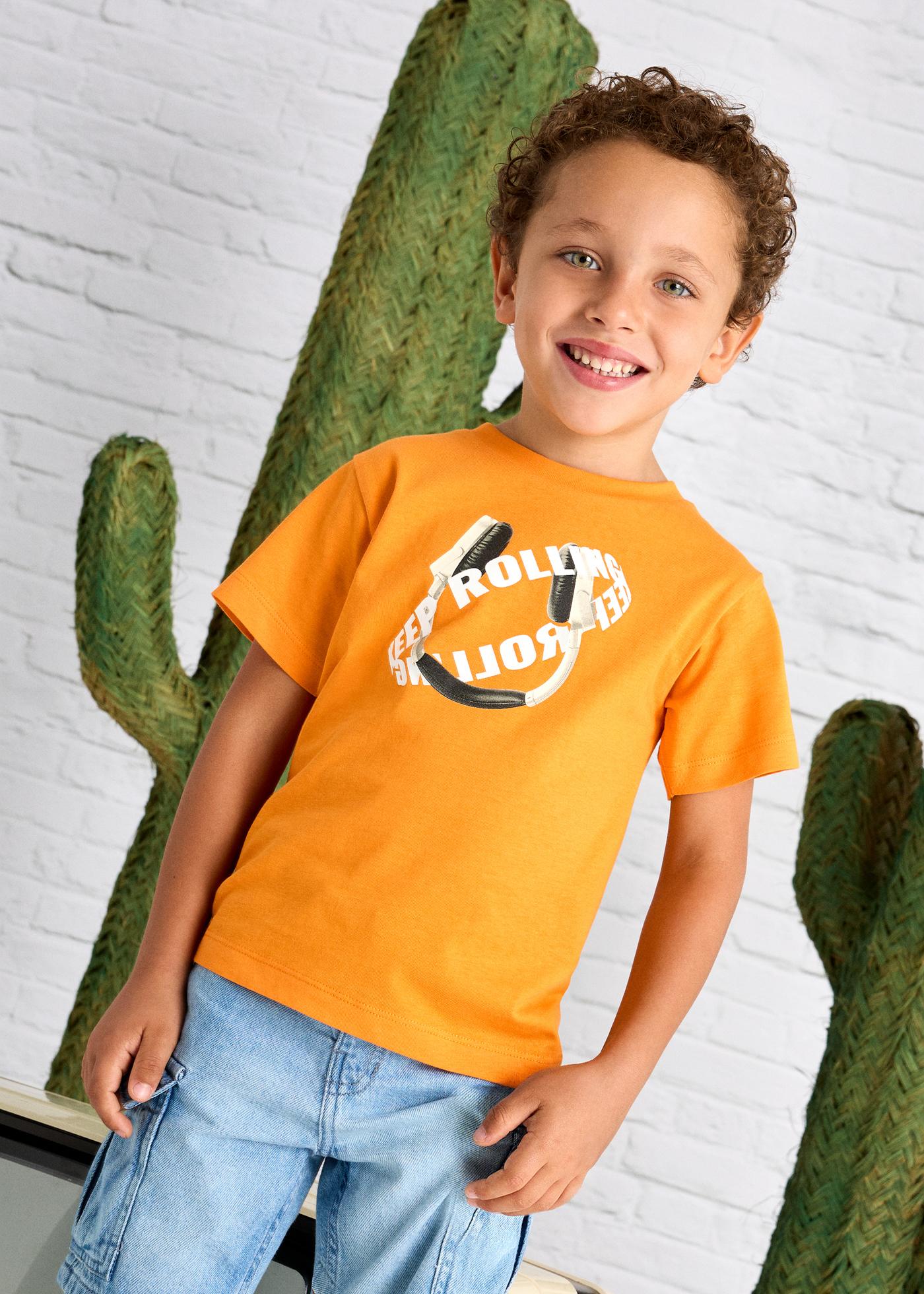 2er Set T-Shirt Motivdruck Jungen