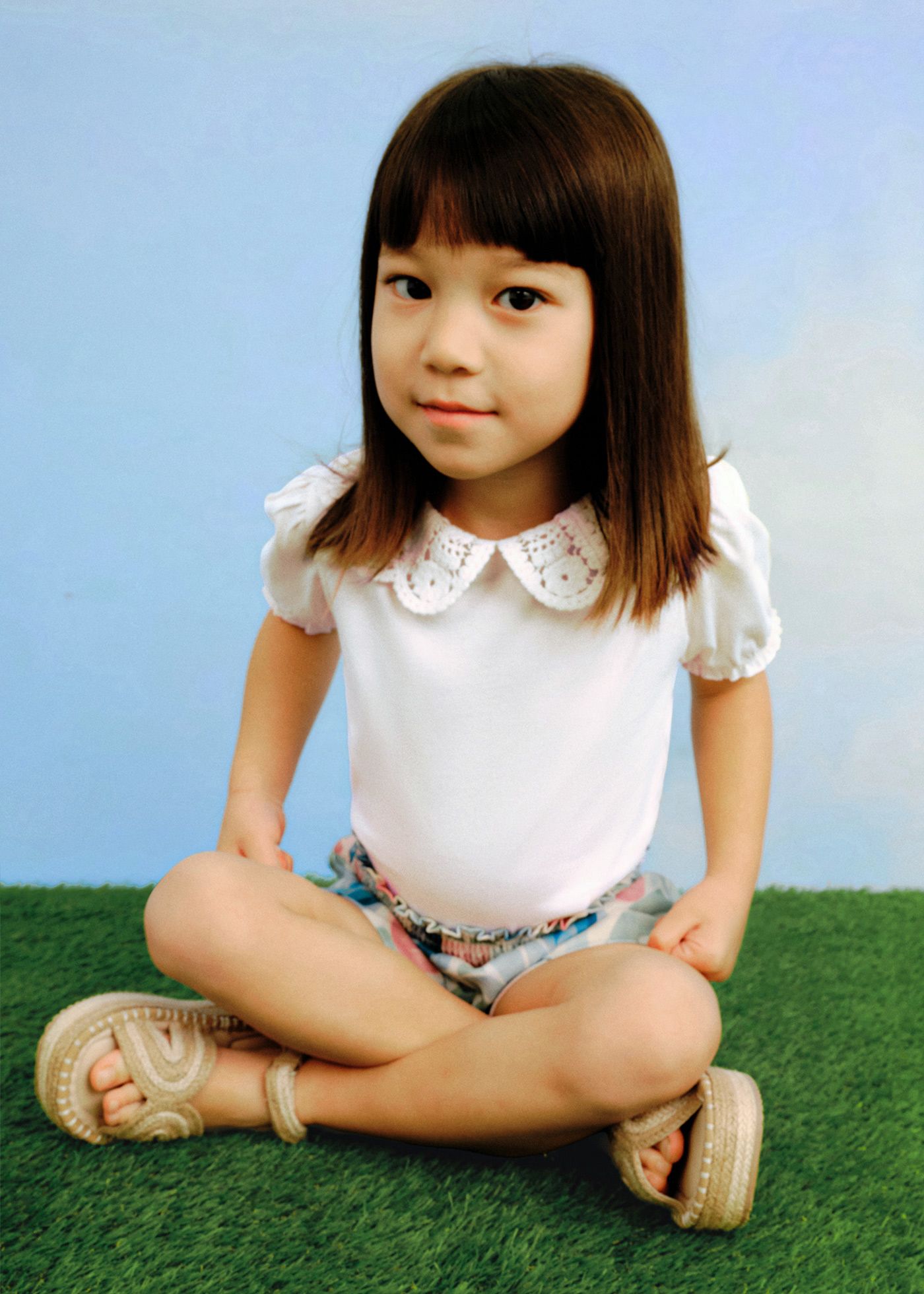 Maglietta colletto pizzo bambina
