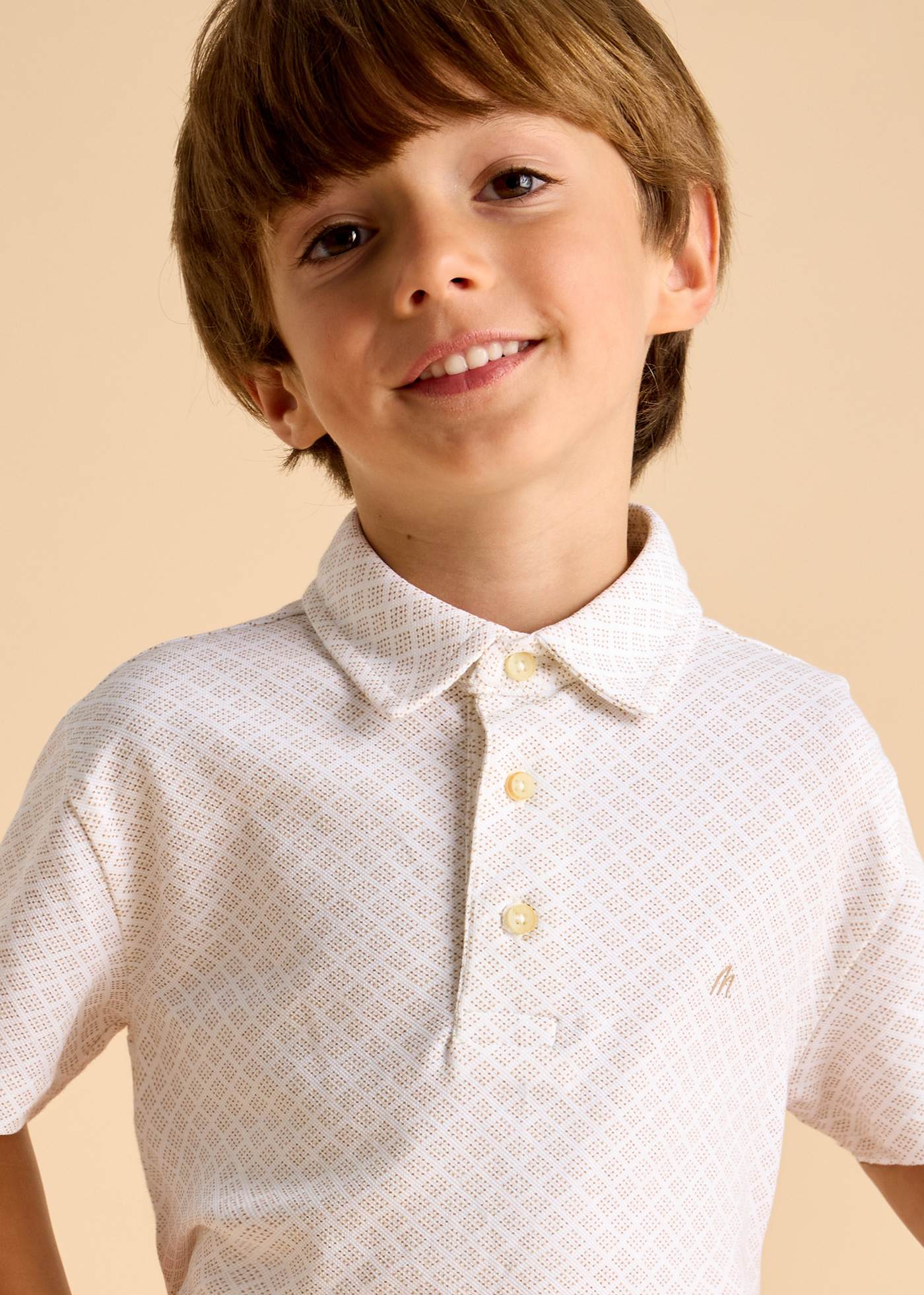 Boy geometric print polo shirt