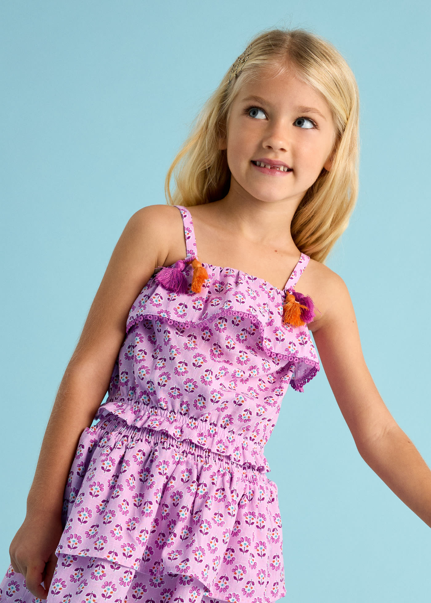 Blusa stampata volant bambina