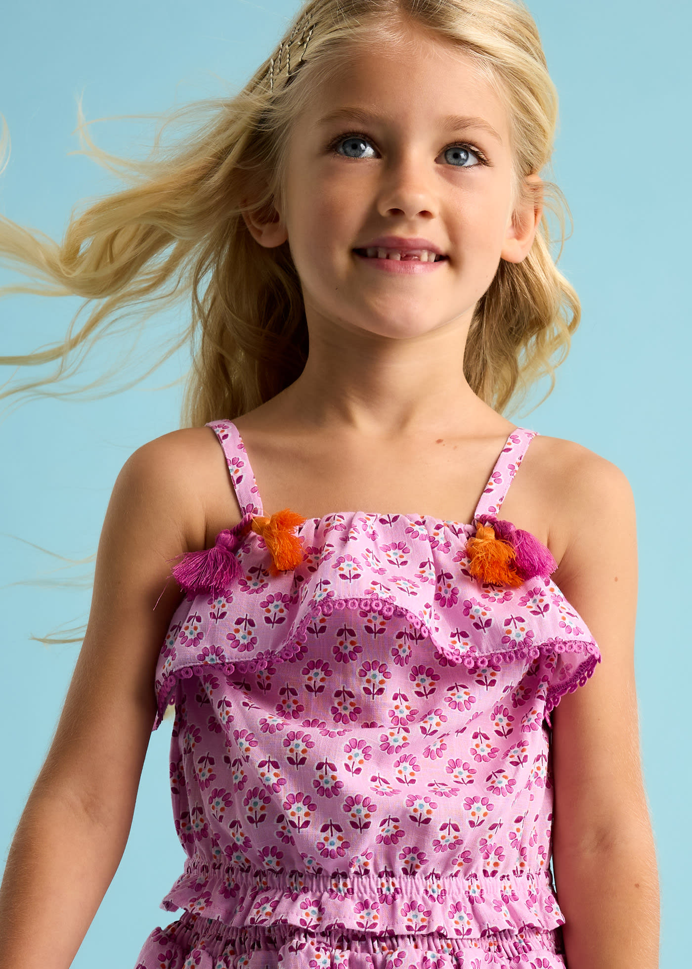 Blusa stampata volant bambina