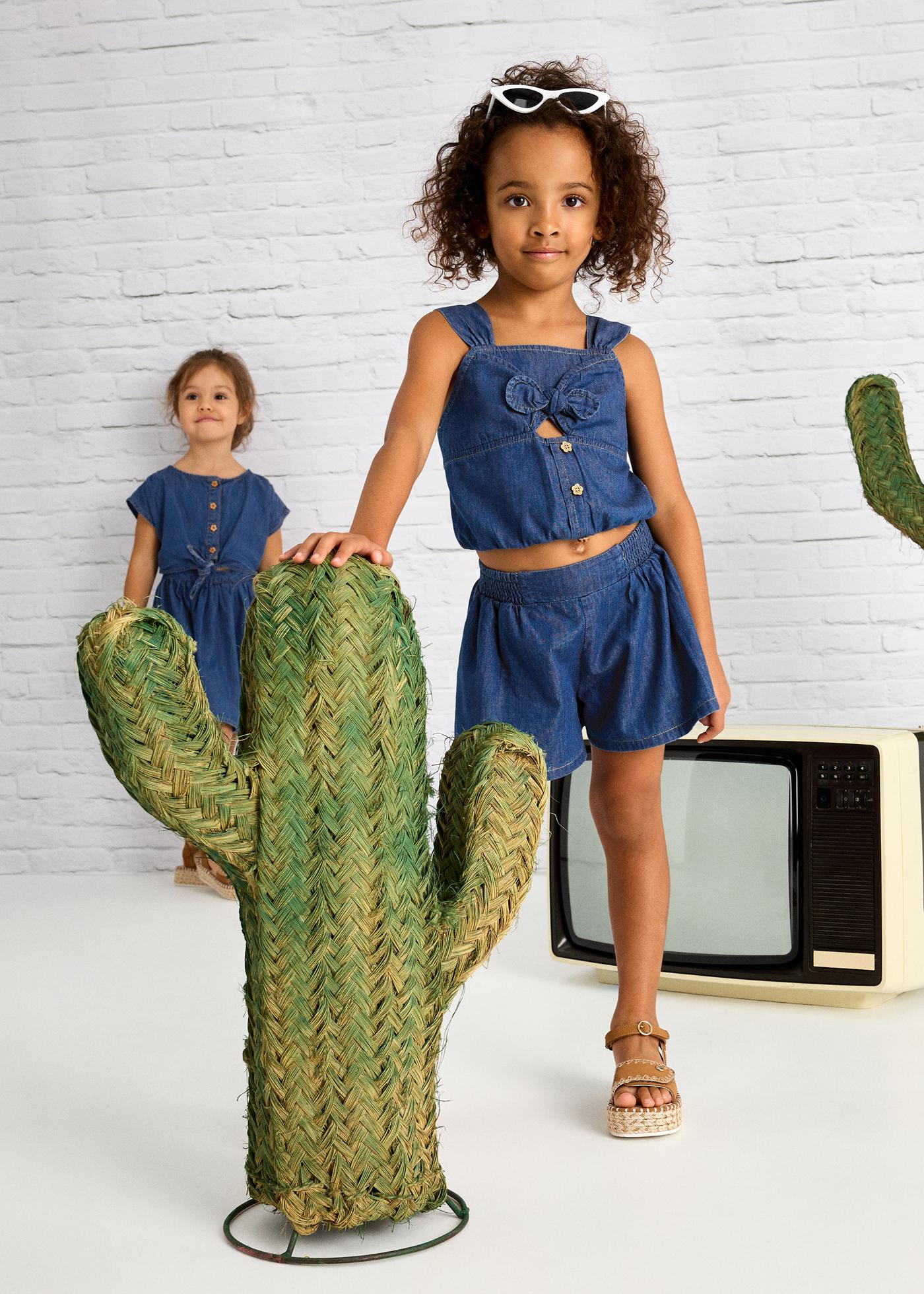 Pantalón corto fluido niña