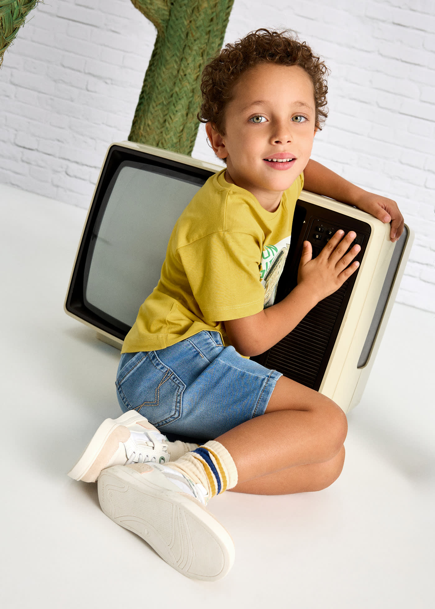 Bermuda jeans vita elasticizzata bambino