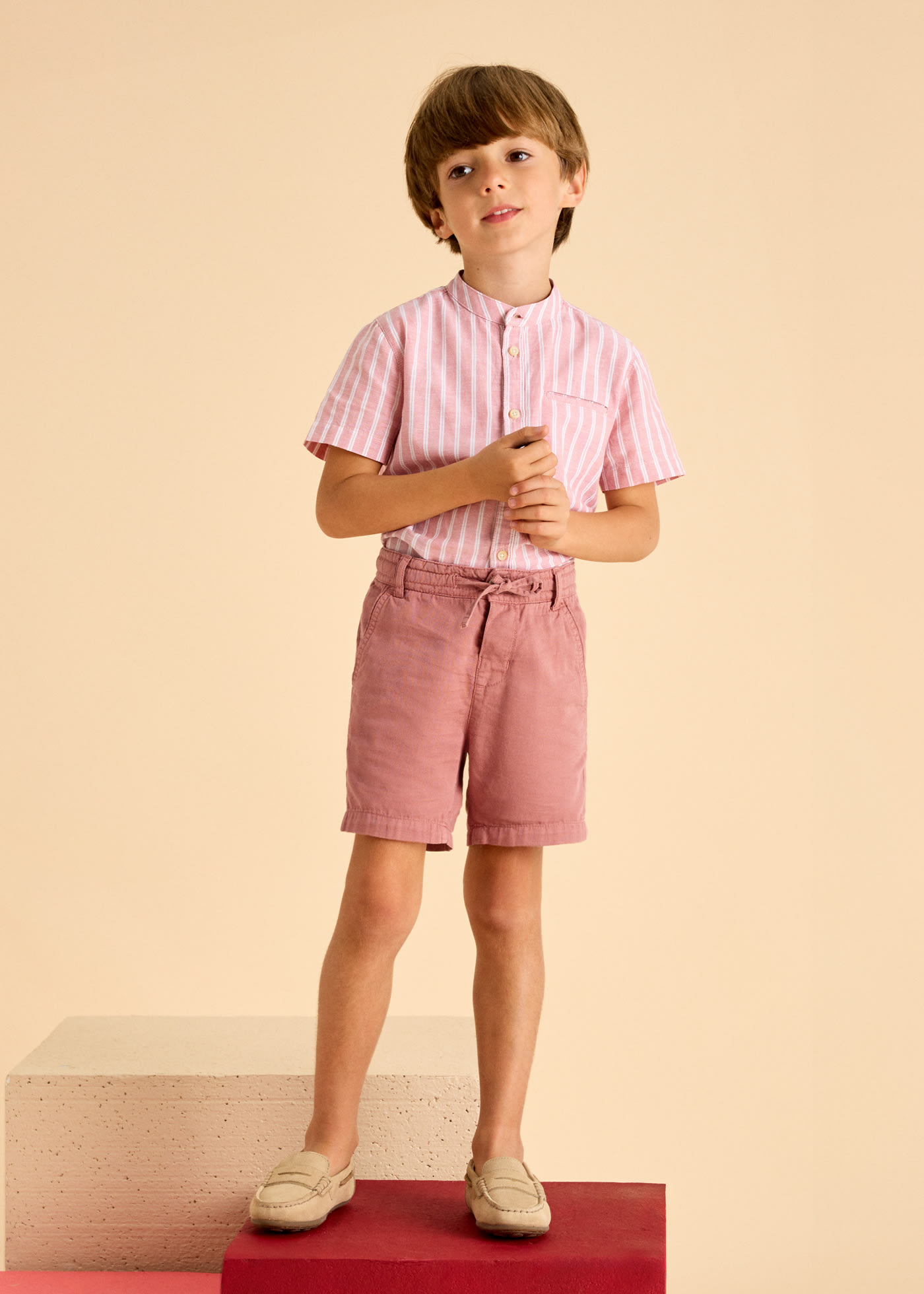 Bermuda cordón con lino niño