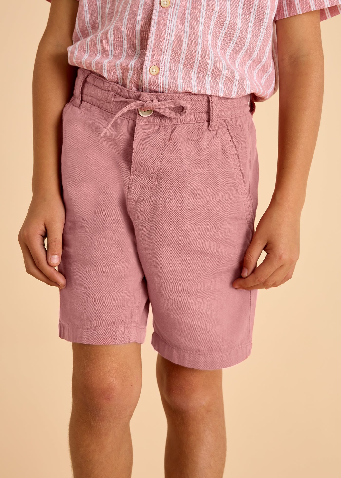 Bermudas cordão com linho menino