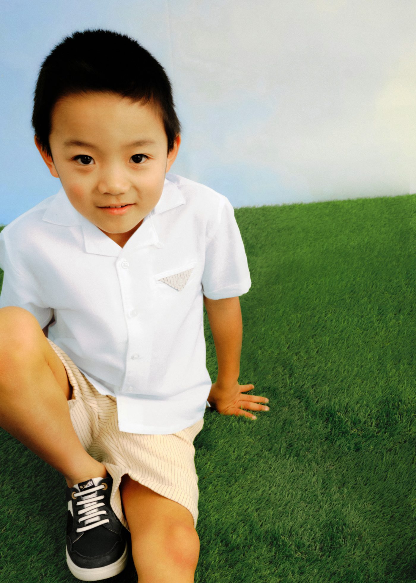 Completo con bermuda e camicia bambino