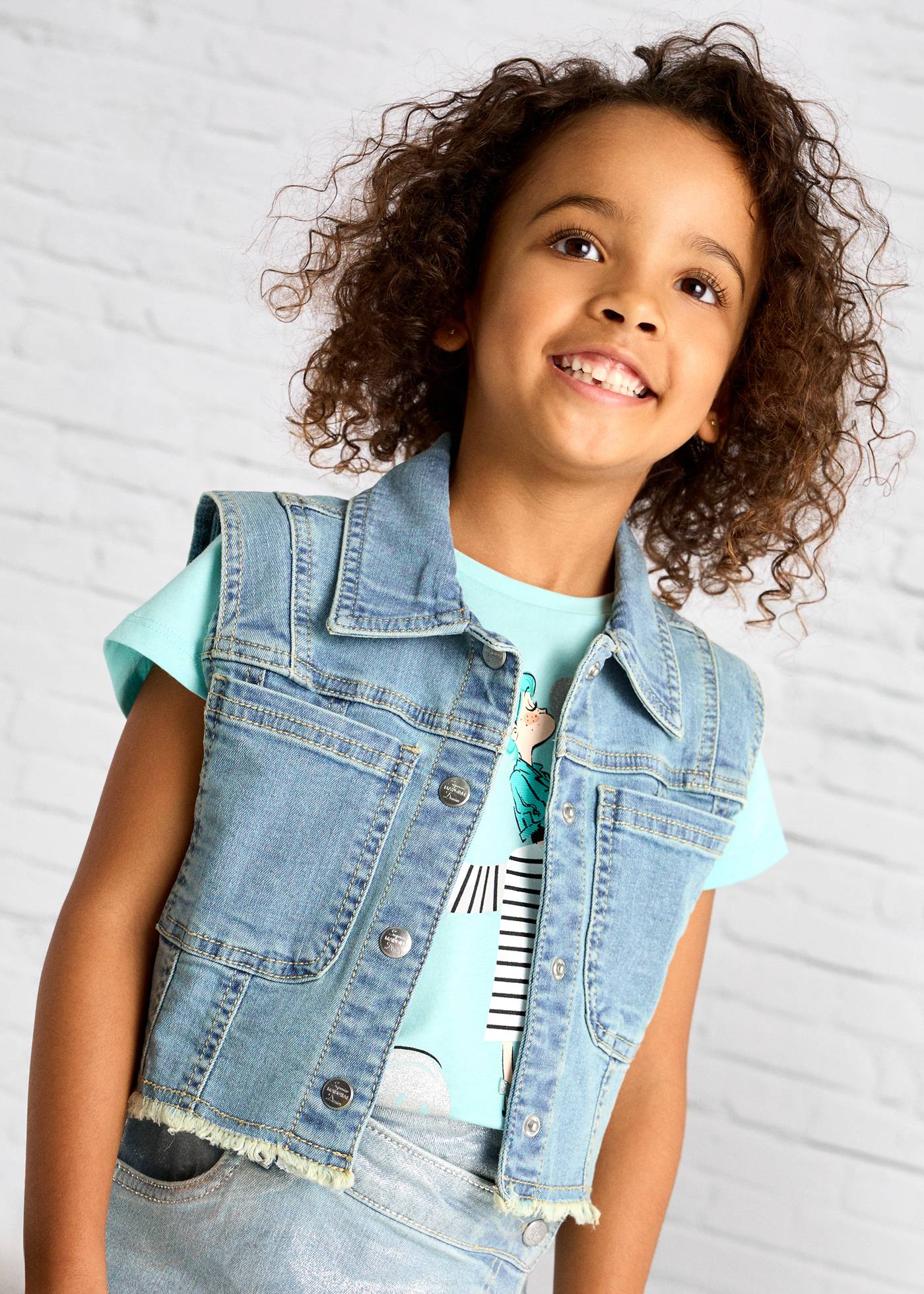 Gilet jeans bambina