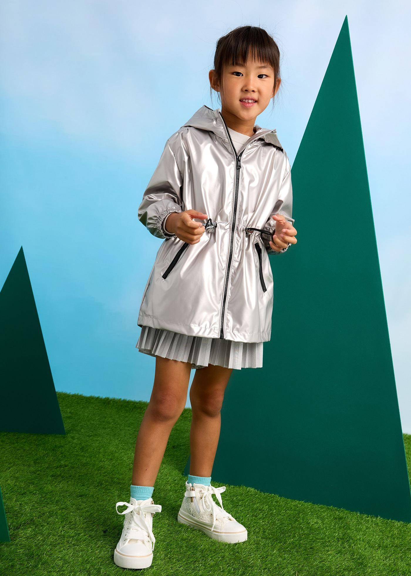 Parka capuz menina