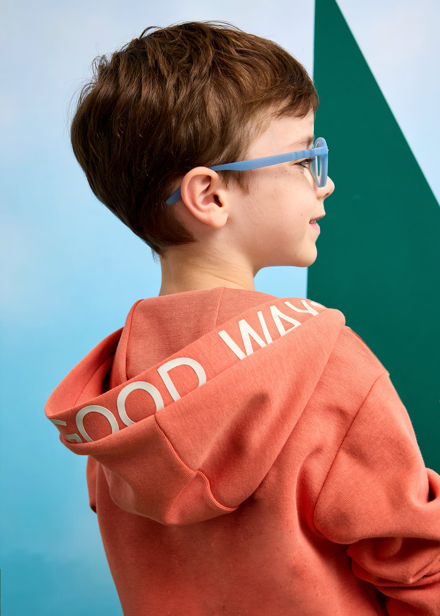 Boy Zip-Up Hoodie with Text