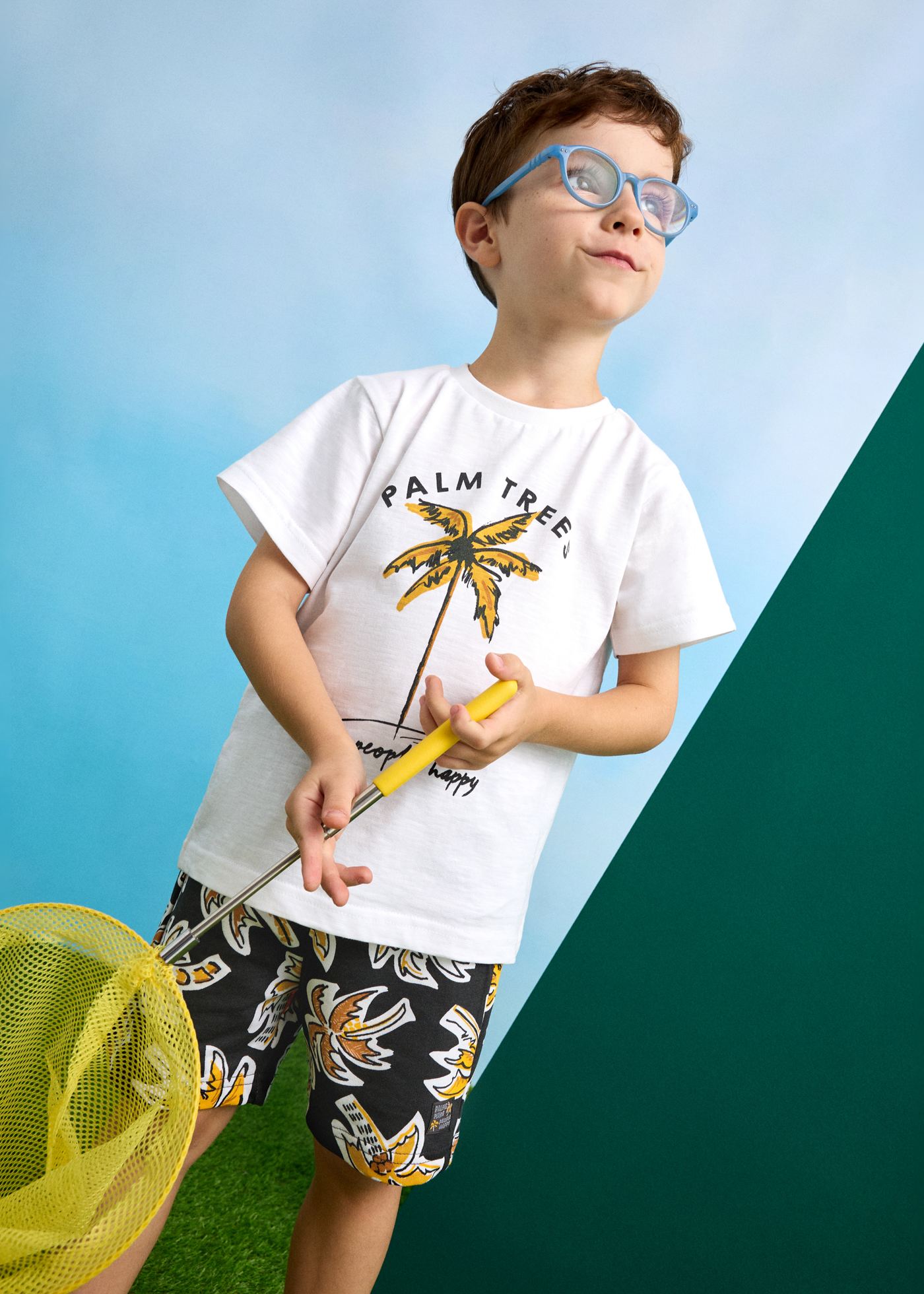 Boy summer print shorts and t-shirt set