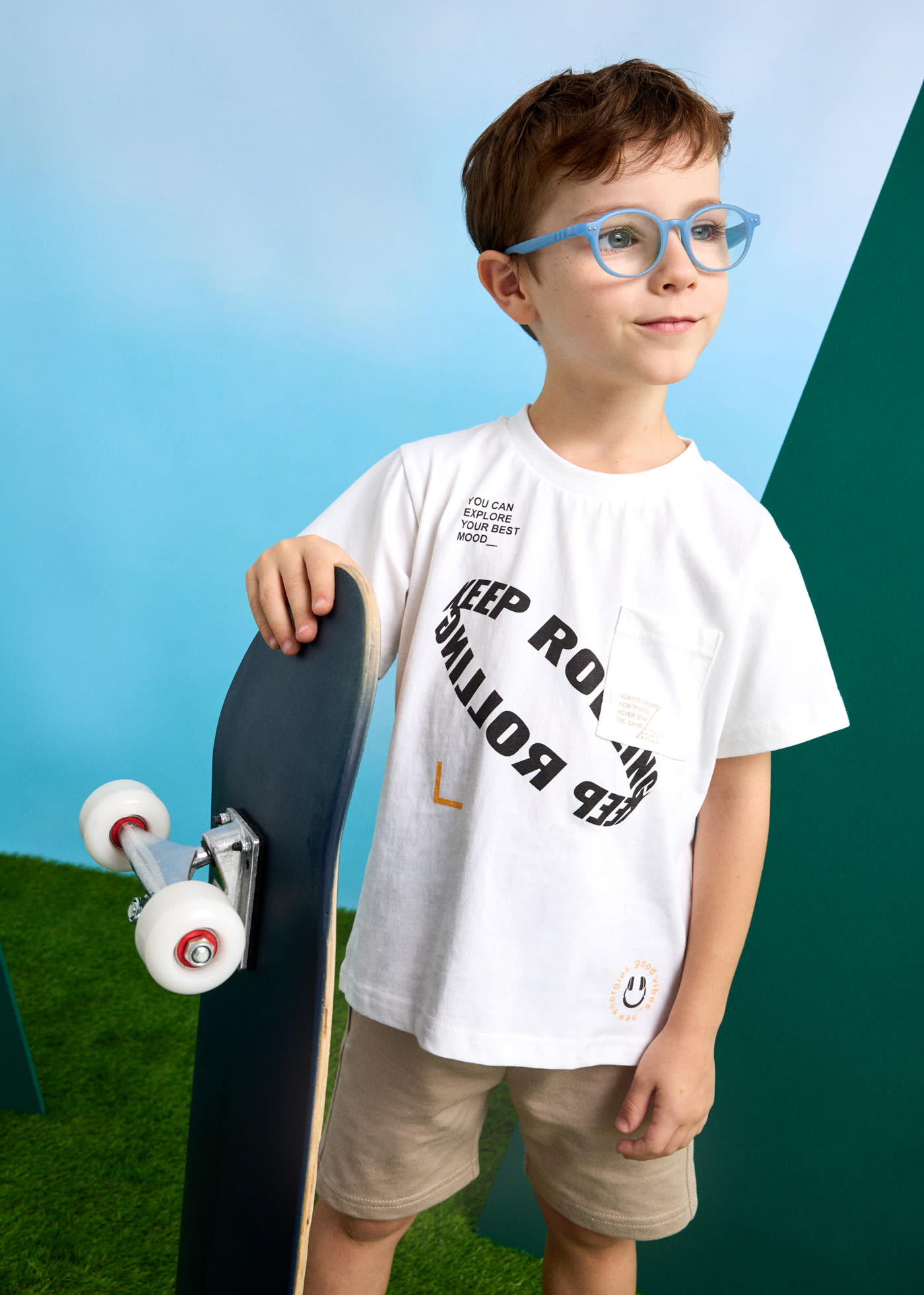 Set bermude si tricou text baiat