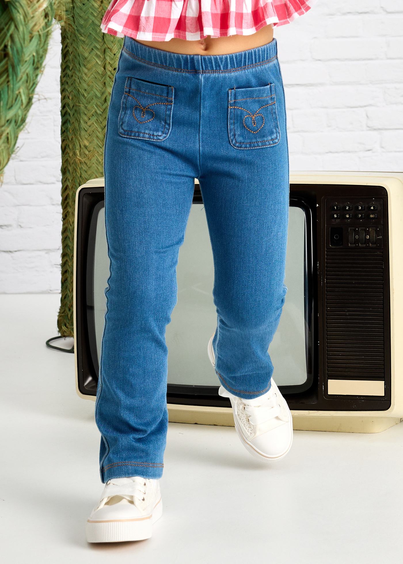 Legginsy jeansowe rozkloszowane dla dziewczynki