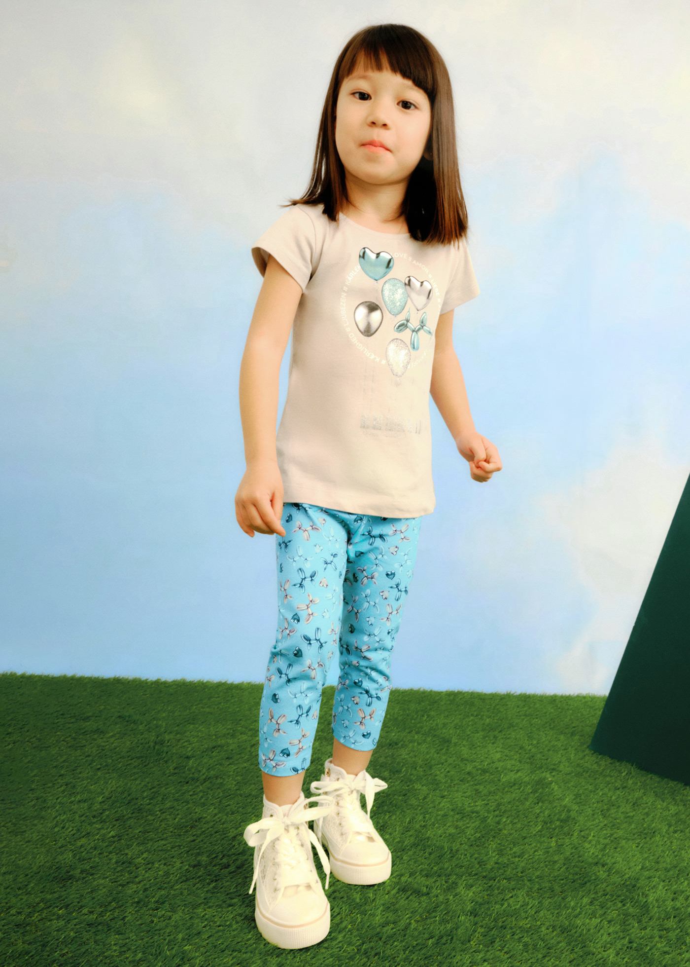 Legginsy ze wzorem dla dziewczynki