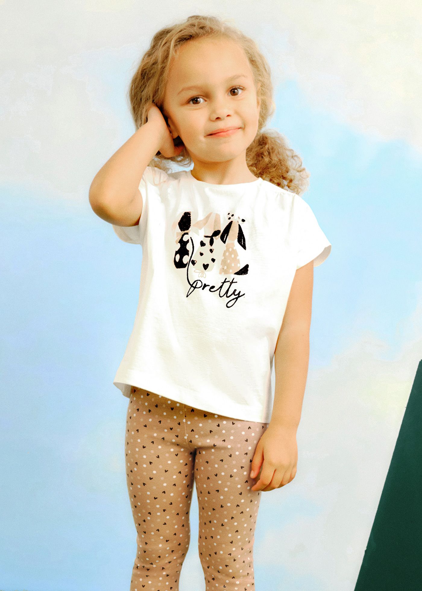 Girl 3 piece puppy print set