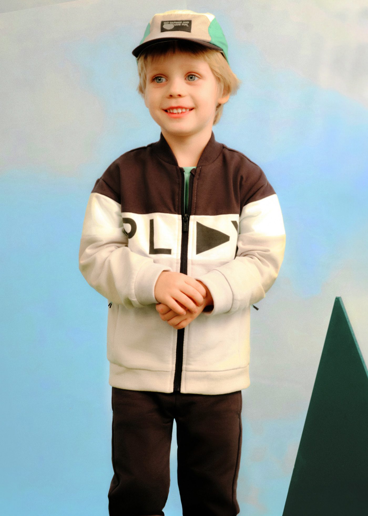 Boy 3 piece shorts and trousers tracksuit set