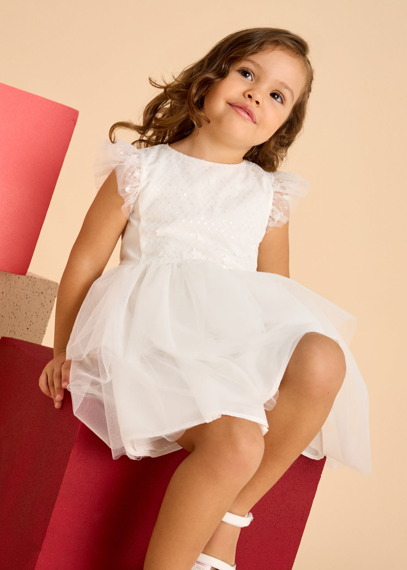 Vestito tulle lustrini bambina