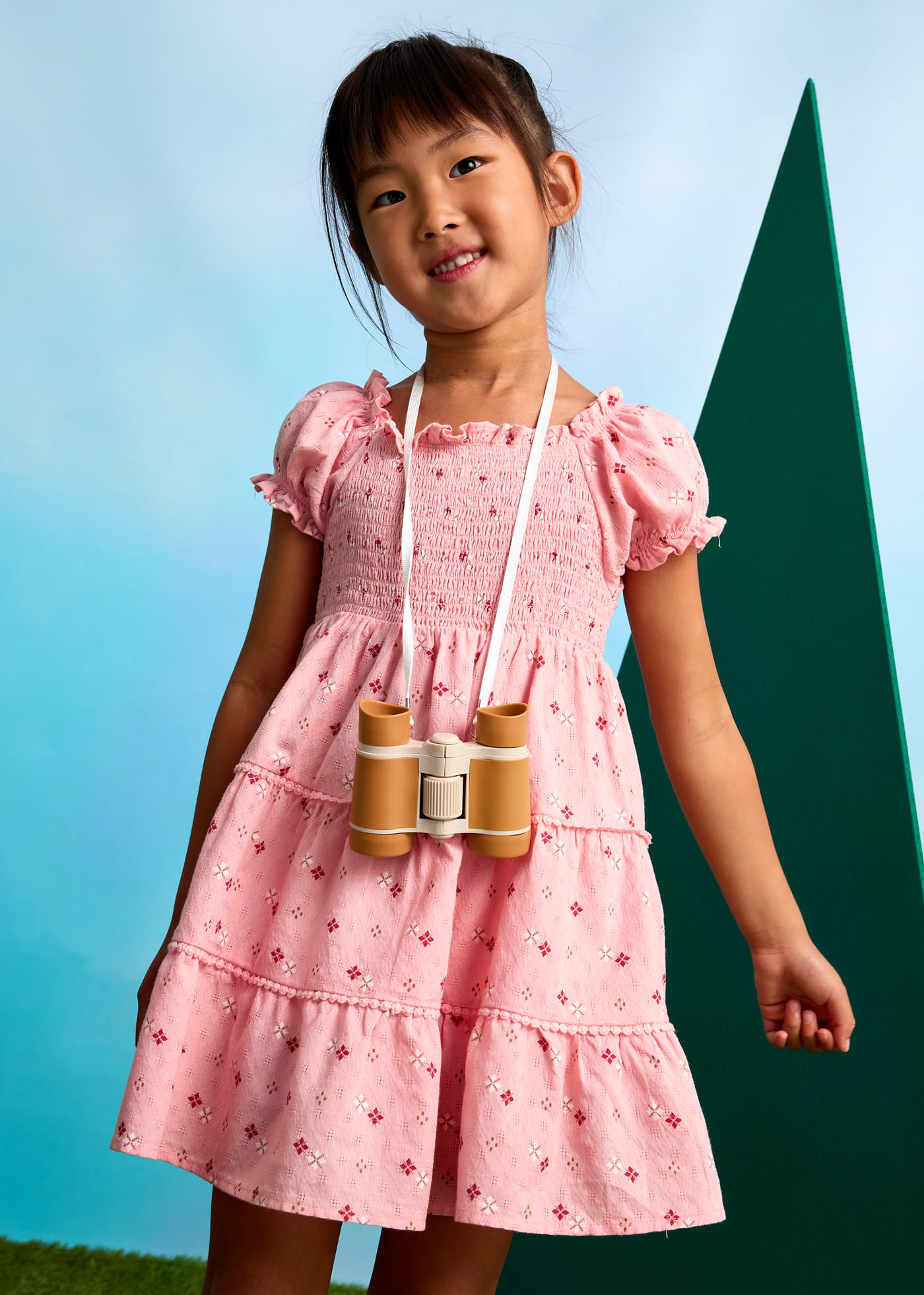 Girl Printed Smocked Dress