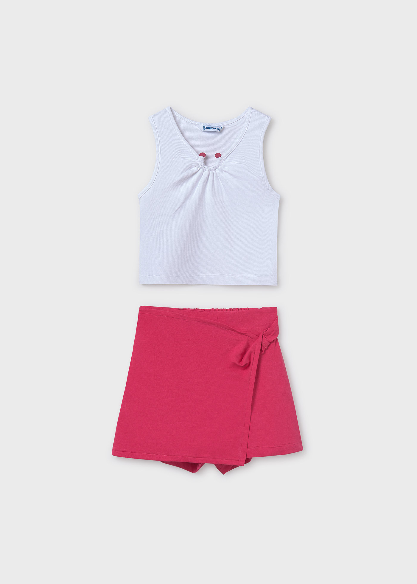 Girl Ribbed T-Shirt and Skort Set